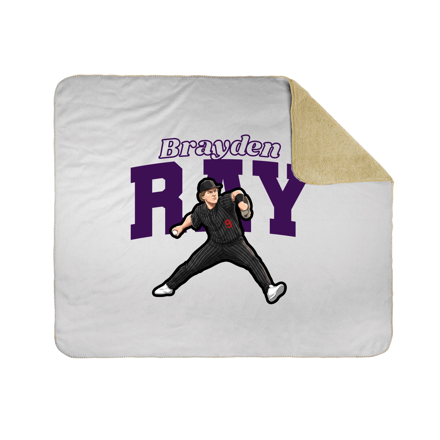 Throw Blanket — Name Arch in White