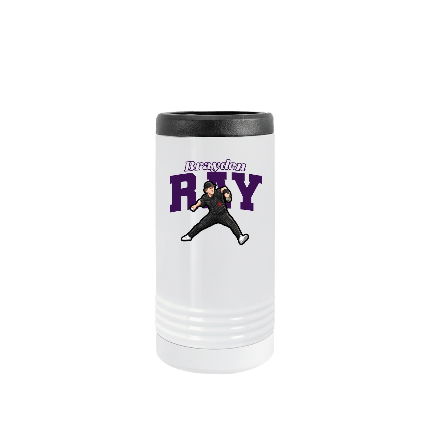Slim Beverage Holder — Name Arch in White