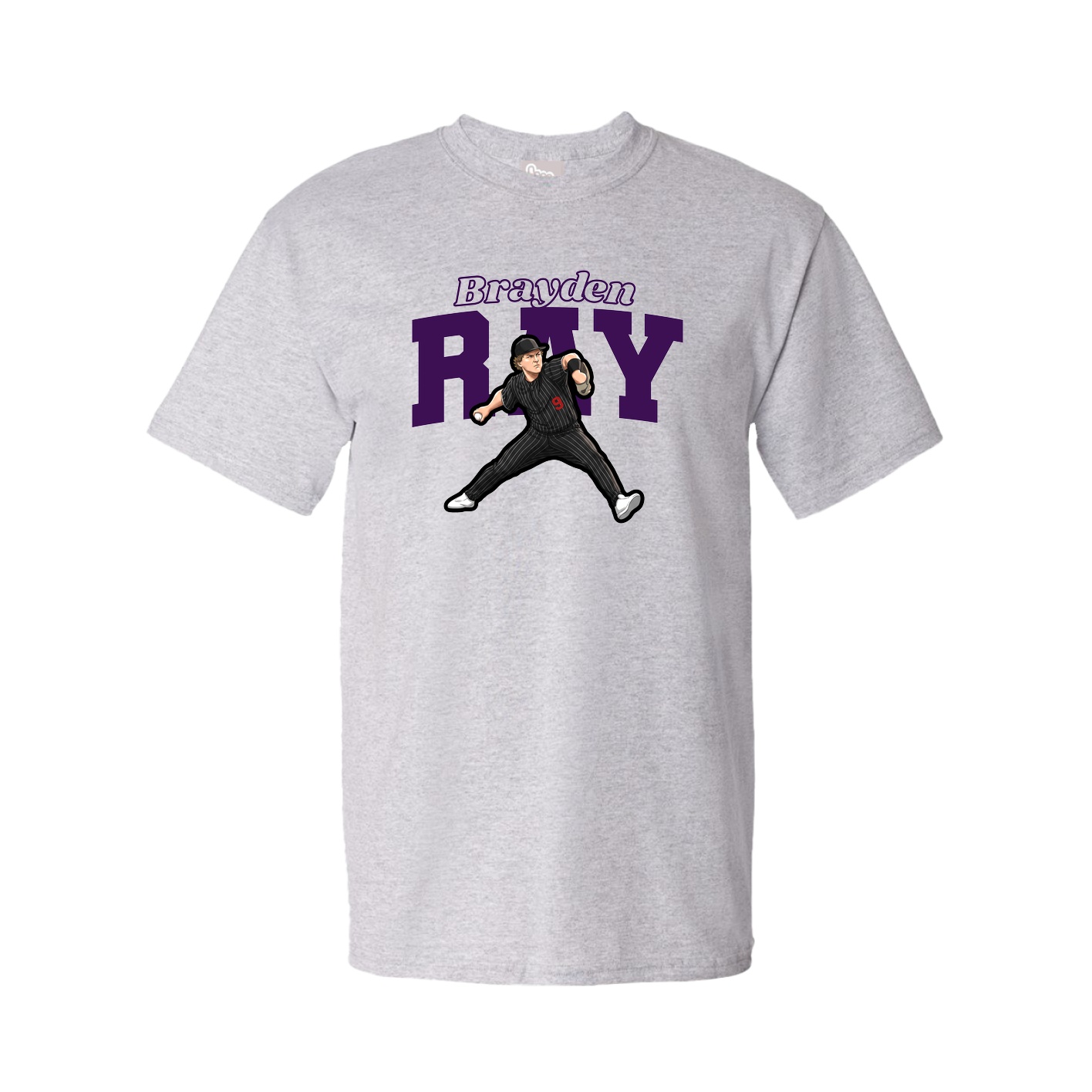 Youth Tee — Name Arch in Grey
