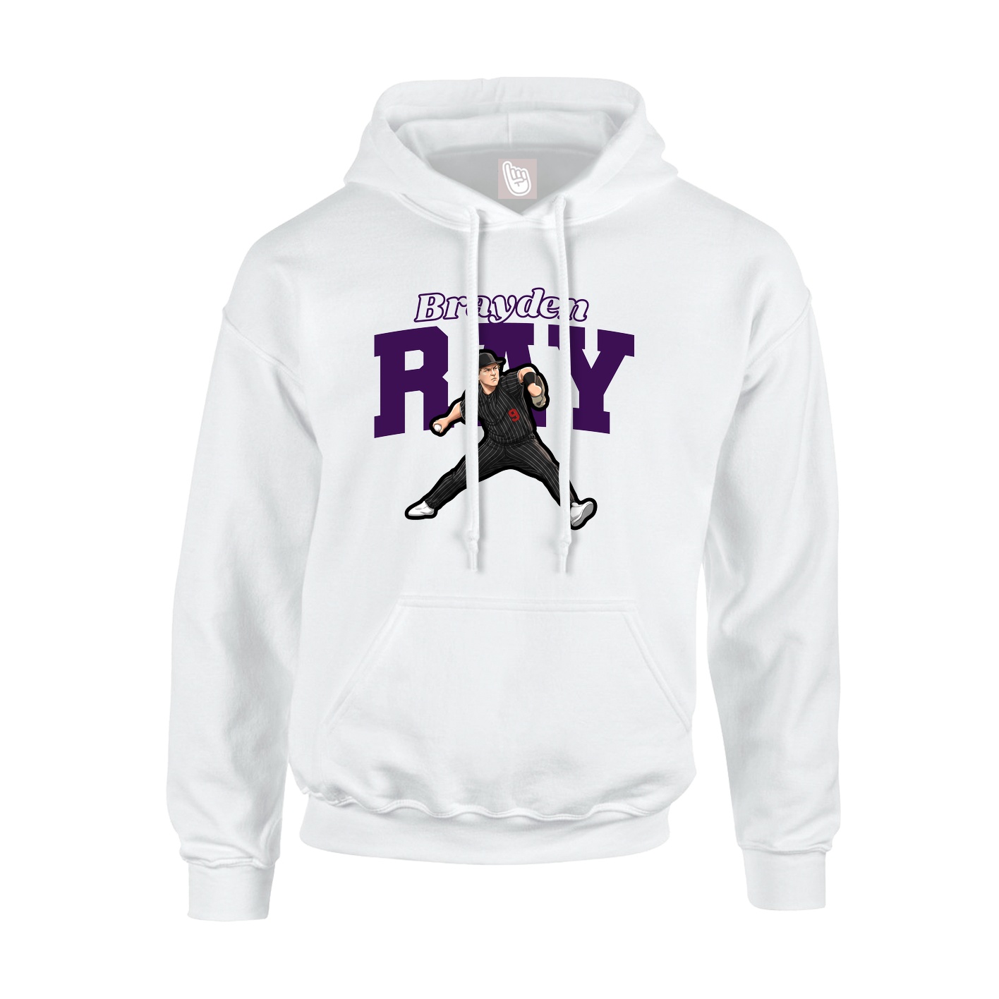 Hoodie — Name Arch in White