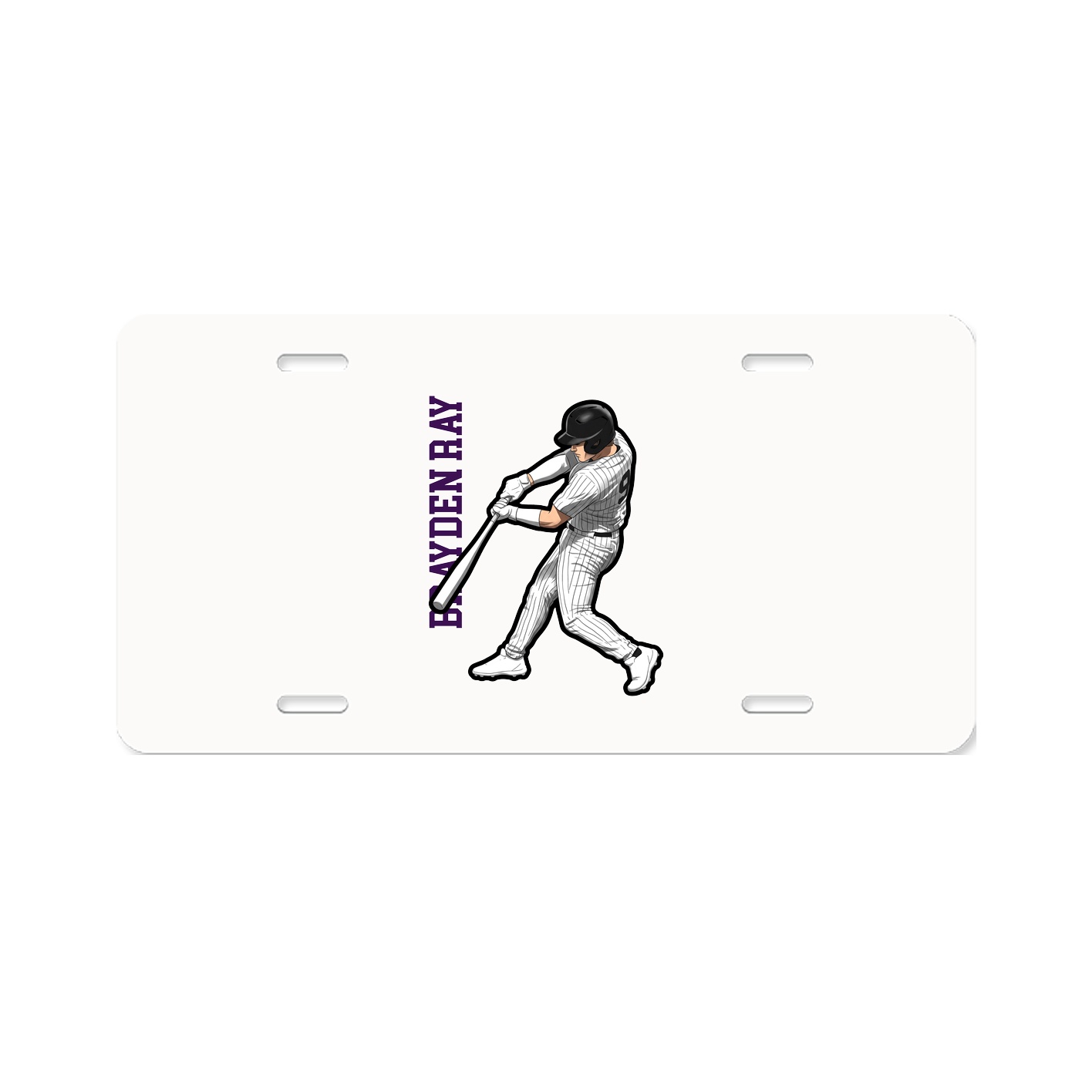 License Plate — Name Vertical in Classic