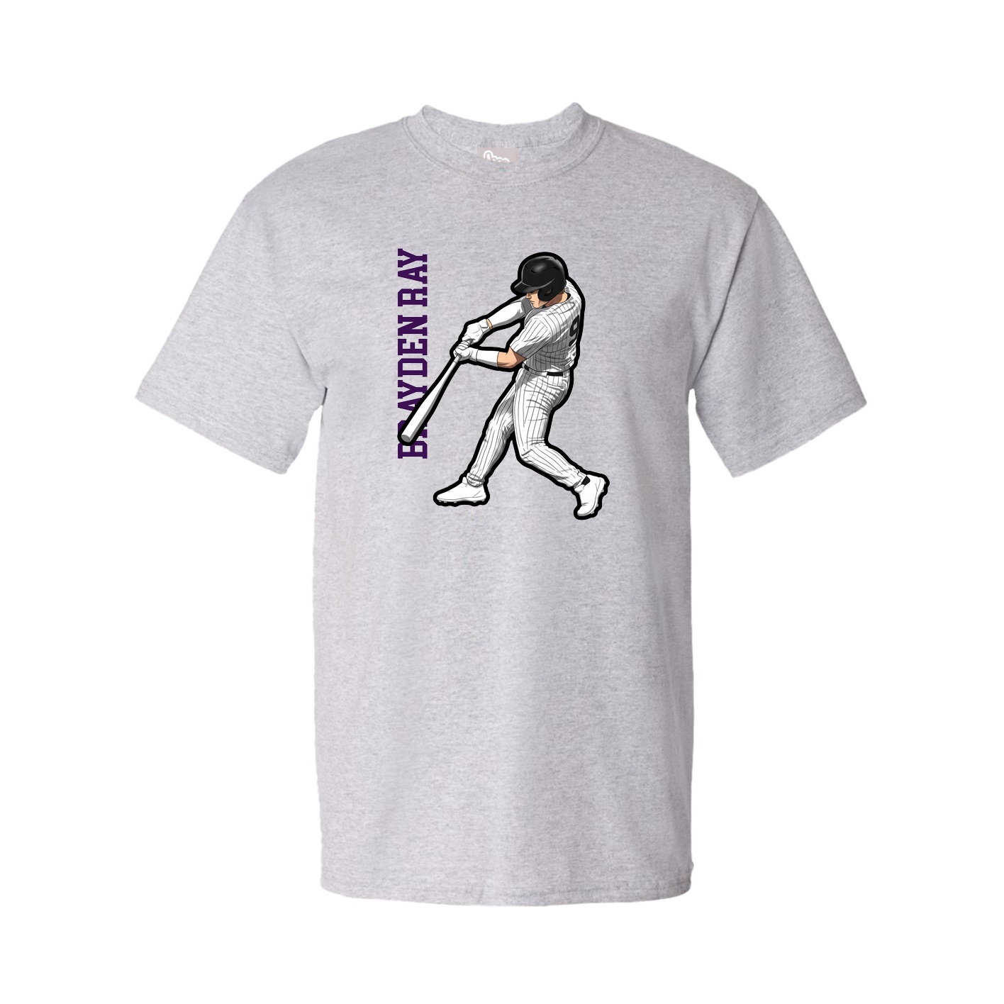 Tee — Name Vertical in Grey