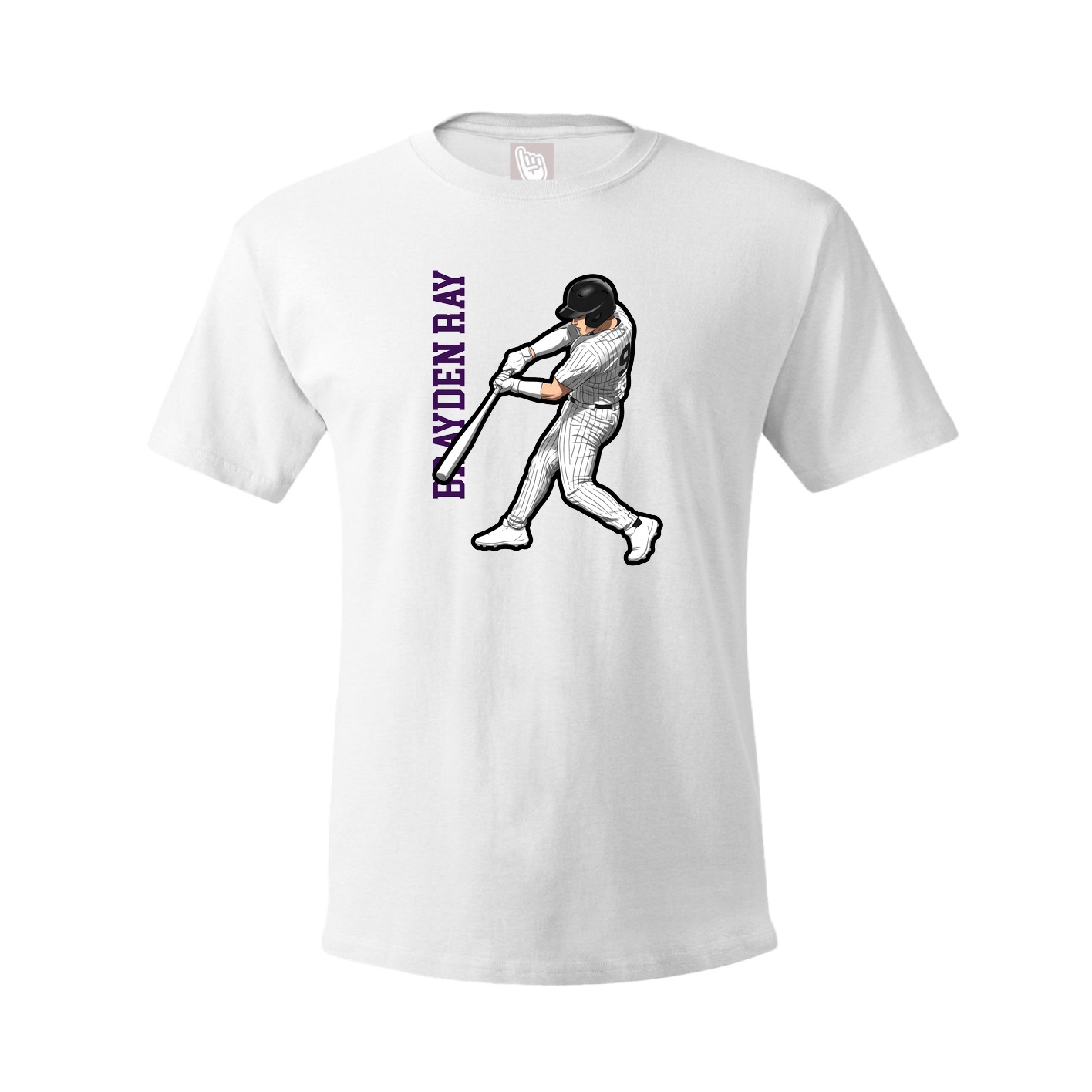 Tee — Name Vertical in White