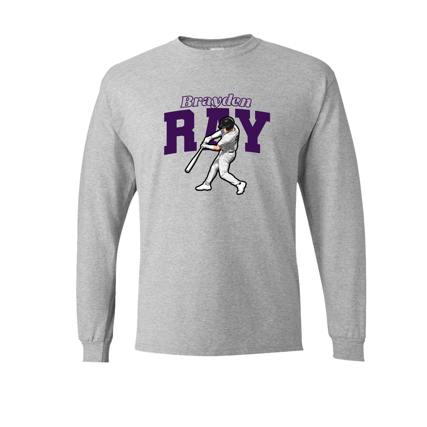 Long Sleeve Tee — Name Arch in Grey