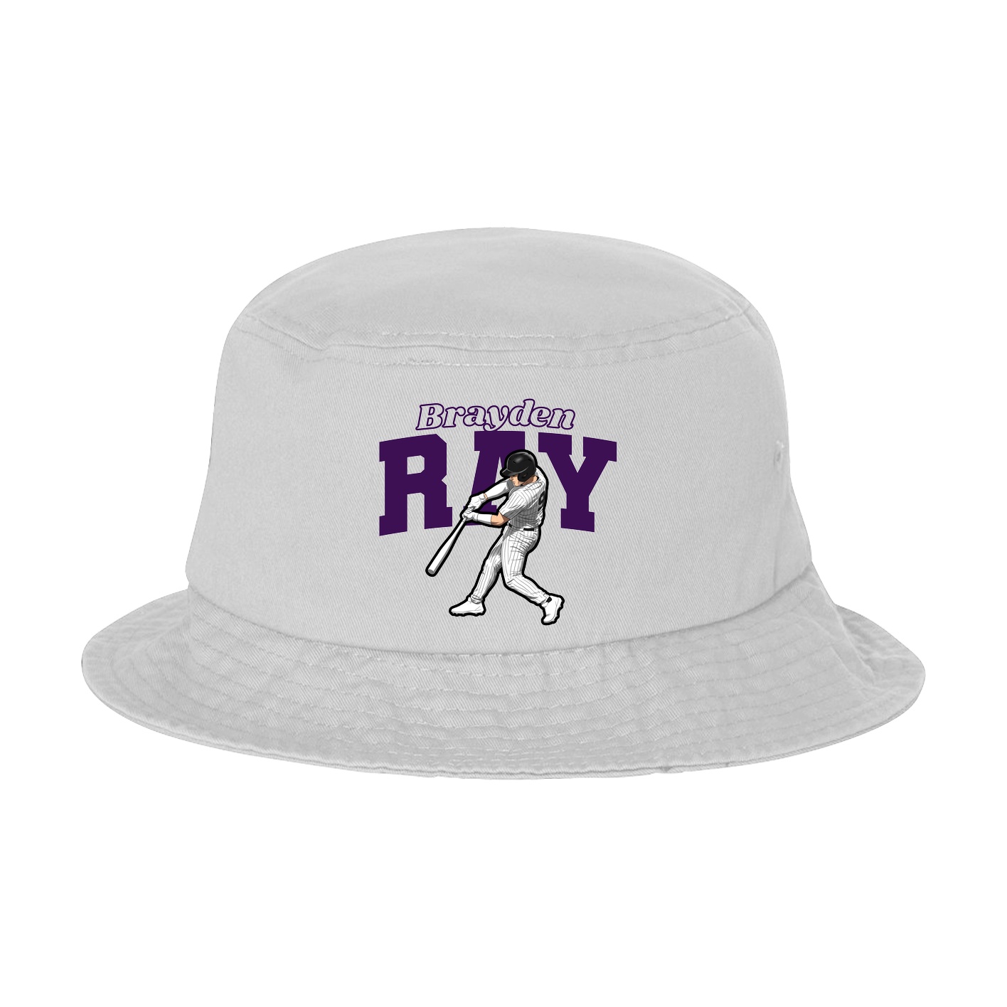 Bucket Cap — Name Arch in White