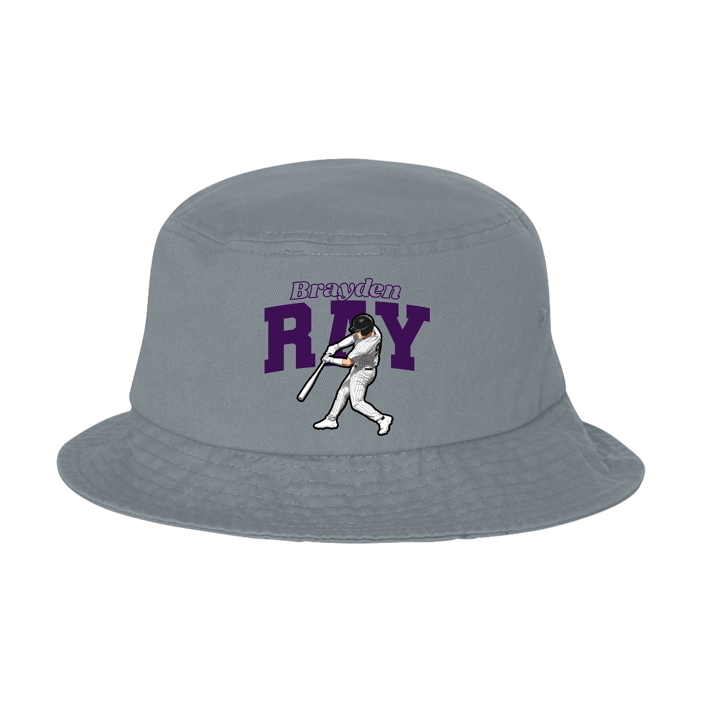 Bucket Cap — Name Arch in Grey