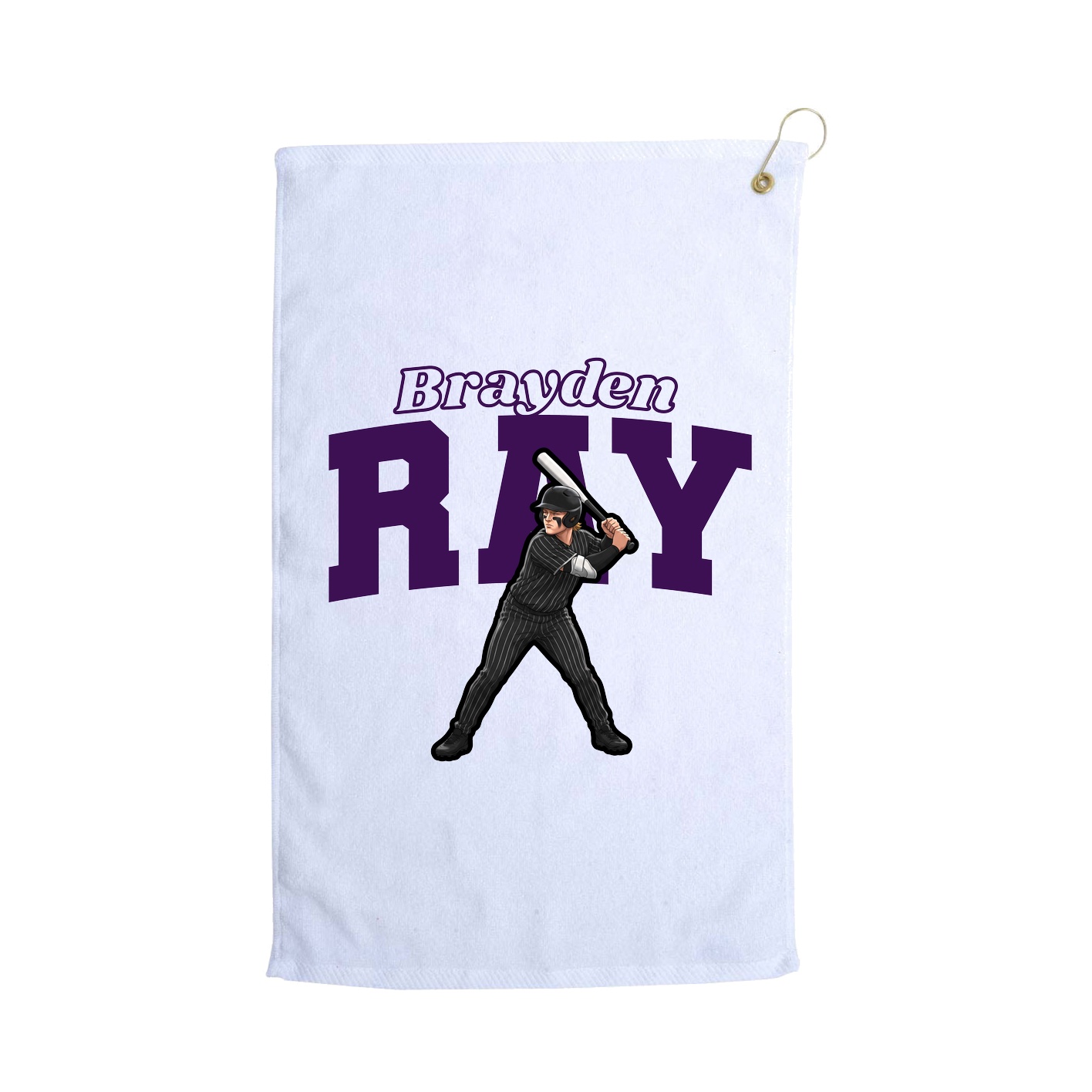 Golf Towel — Name Arch in White