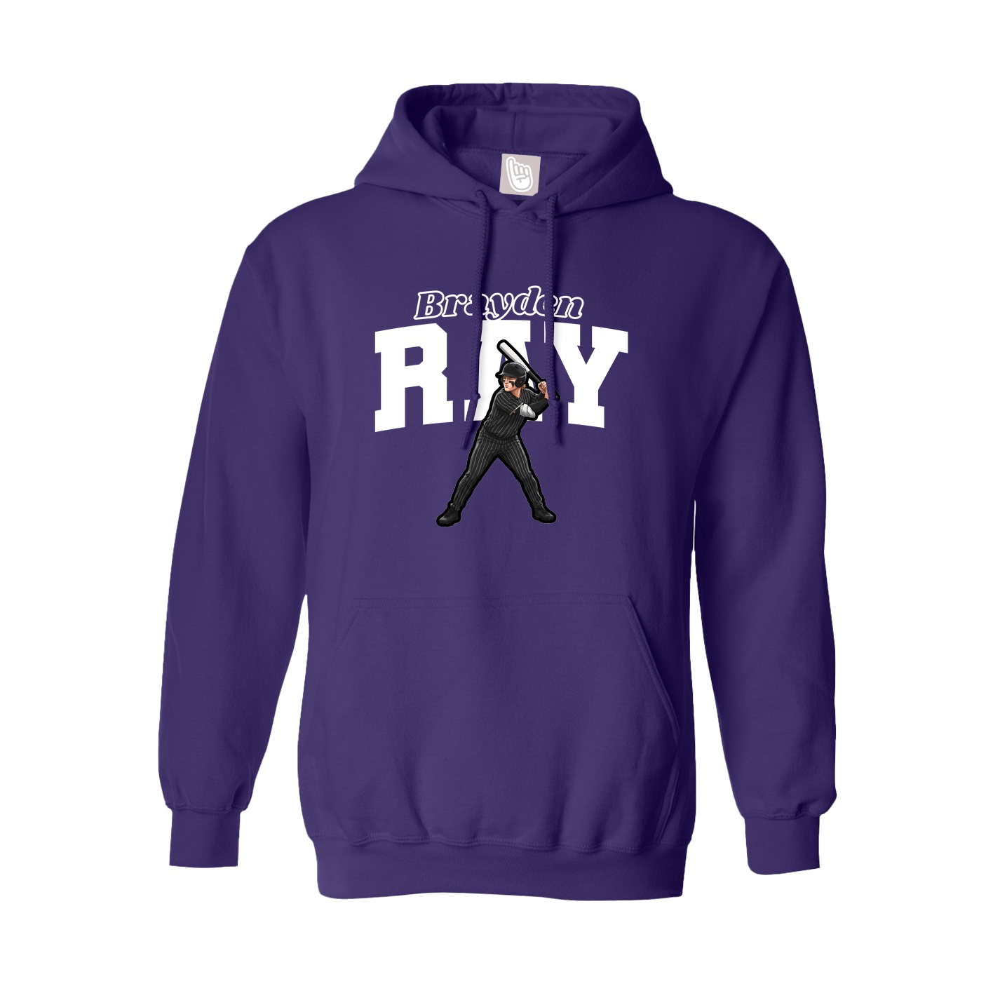 Hoodie — Name Arch in Purple