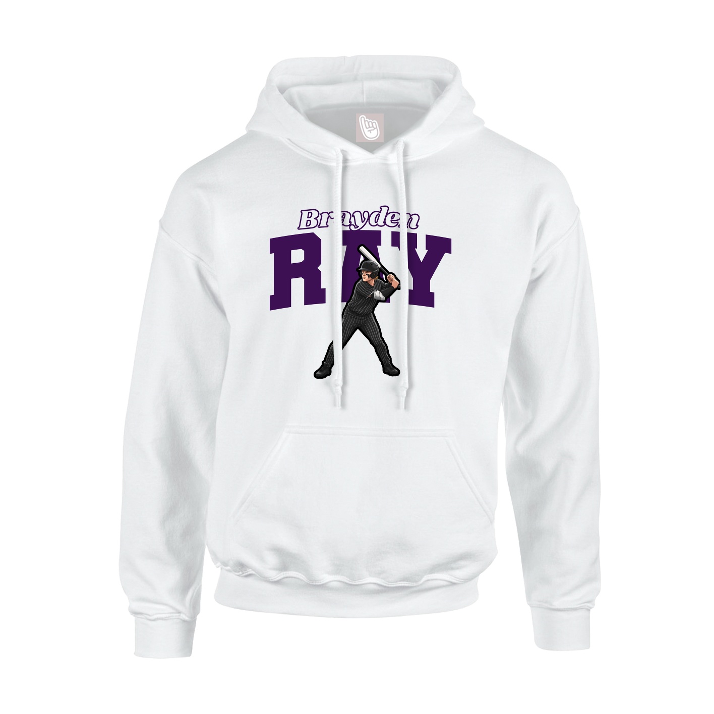 Hoodie — Name Arch in White