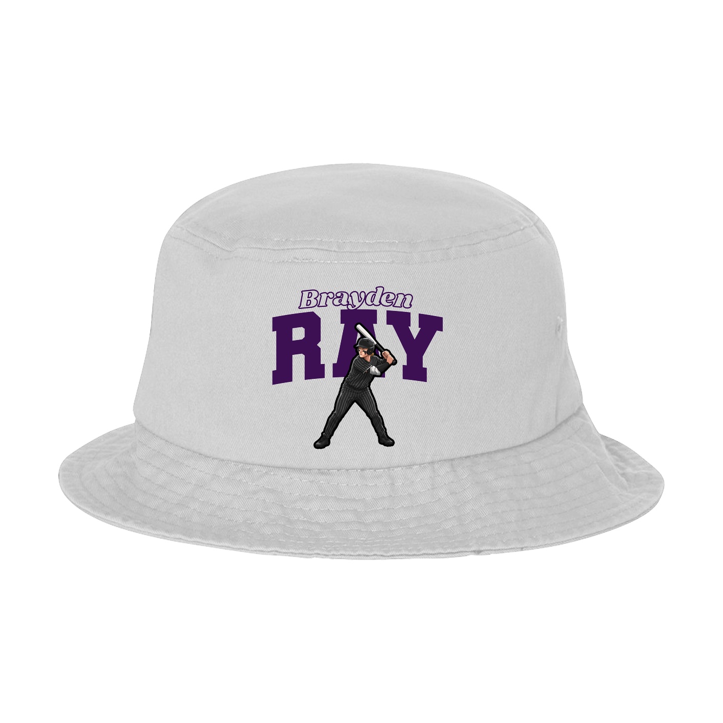 Bucket Cap — Name Arch in White