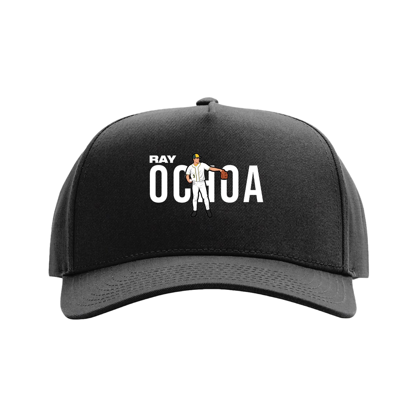 Full Fabric Five-Panel Champ Cap — Player Name in Black
