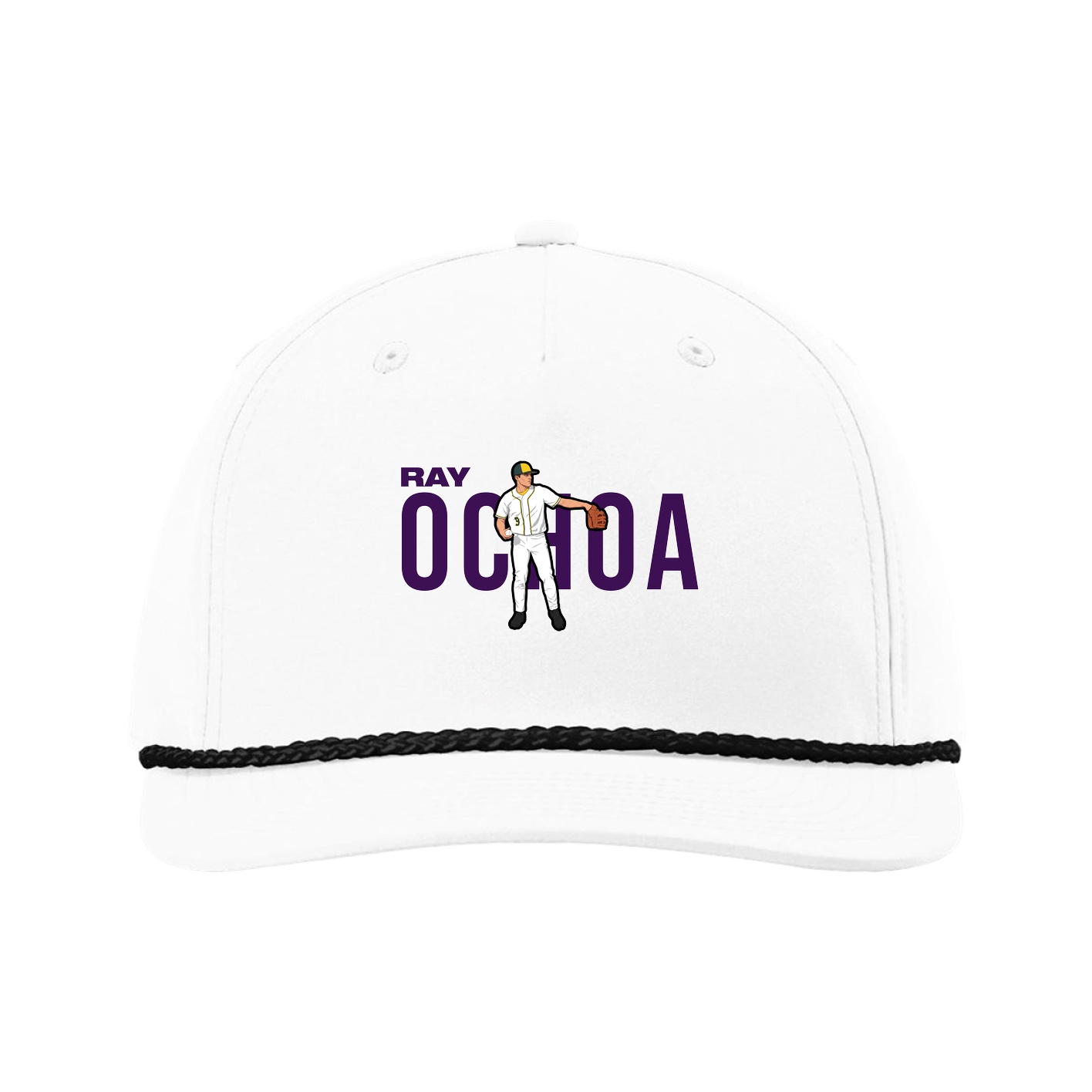 Five-Panel Classic Rope Cap — Player Name in White