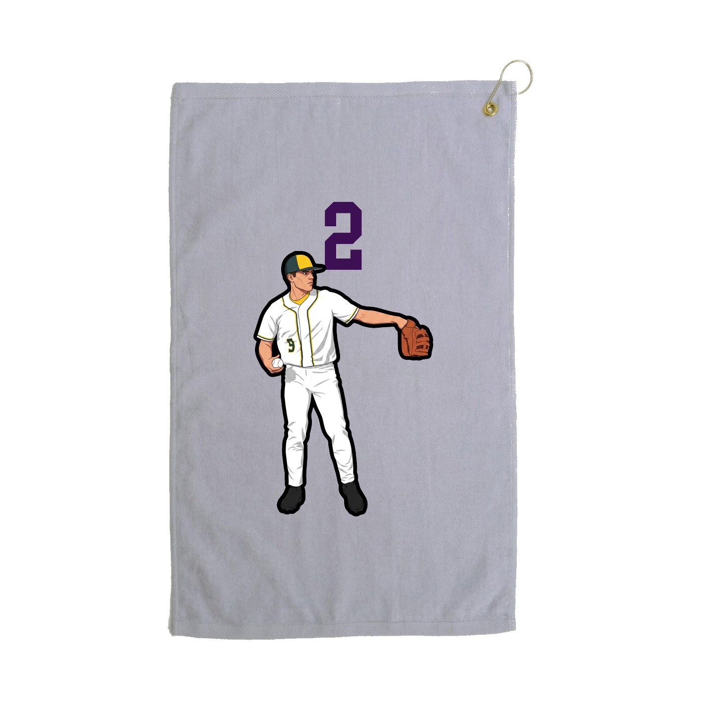 Golf Towel — Number Top in Grey