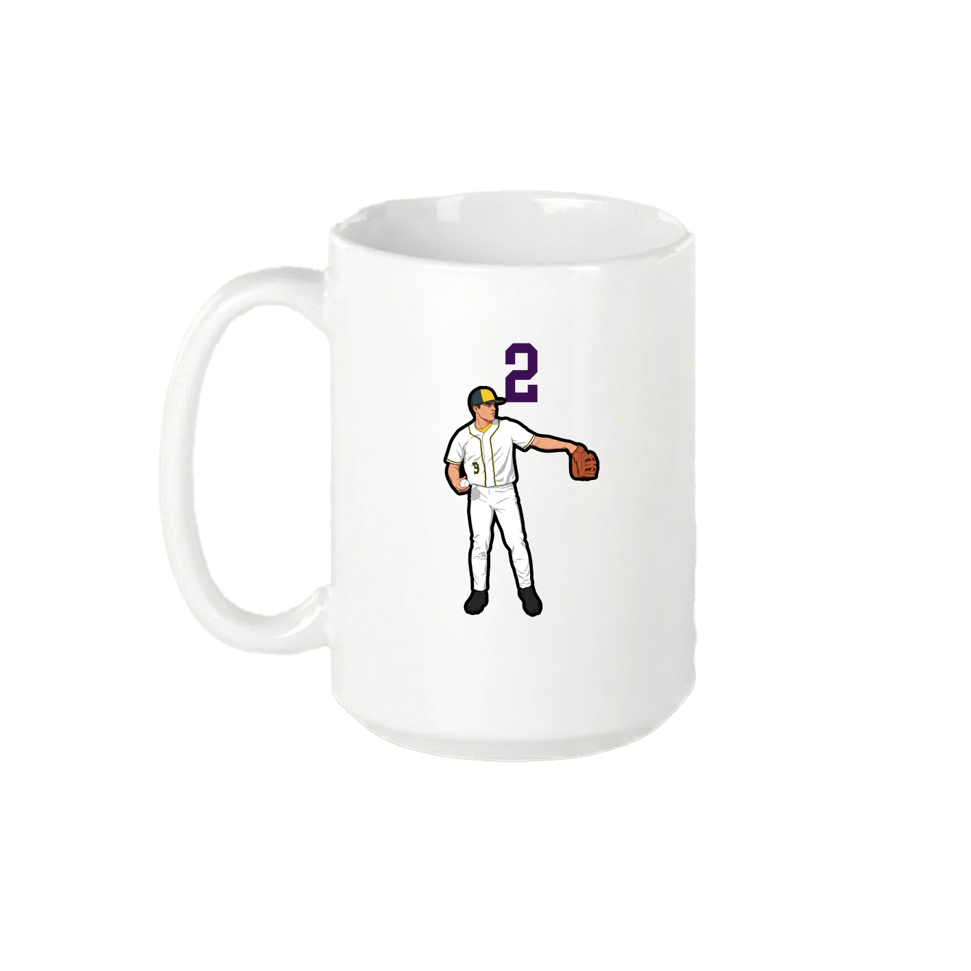 15oz Coffee Mug — Number Top in White