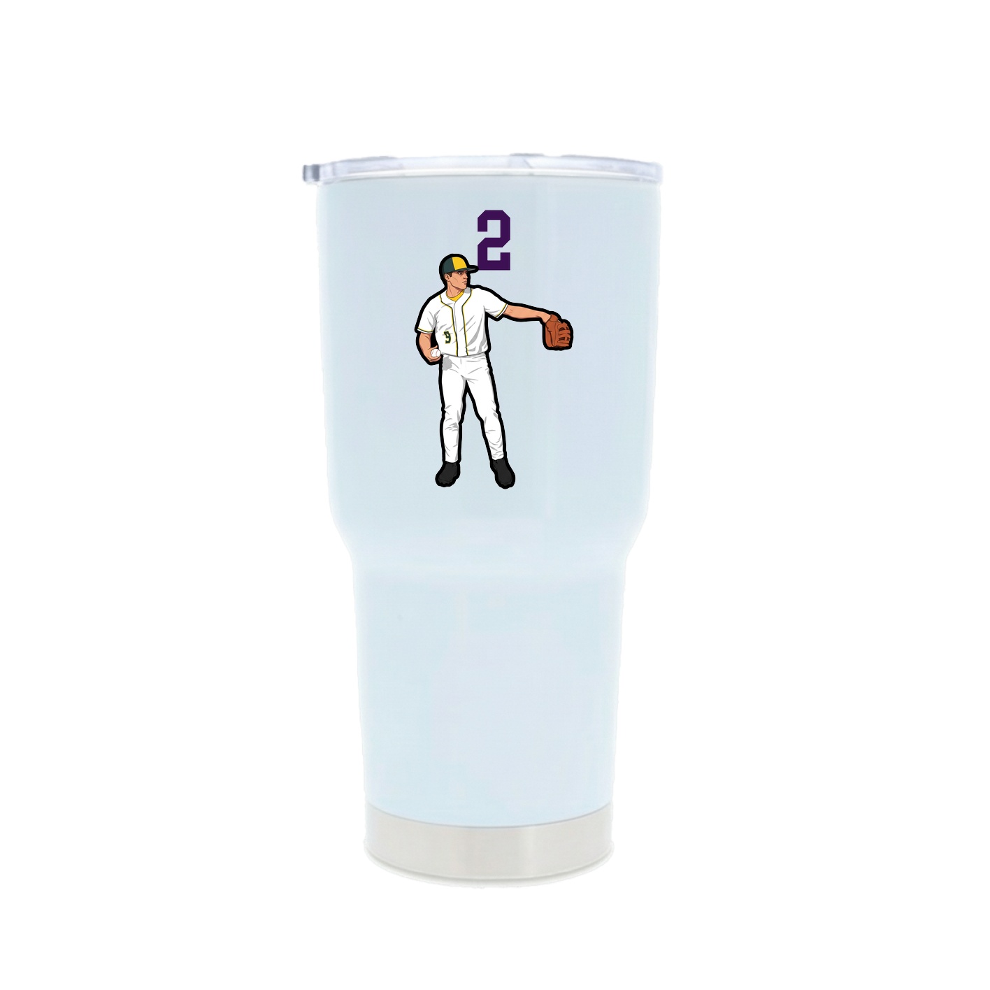 30oz Stainless Steel Tumbler — Number Top in White
