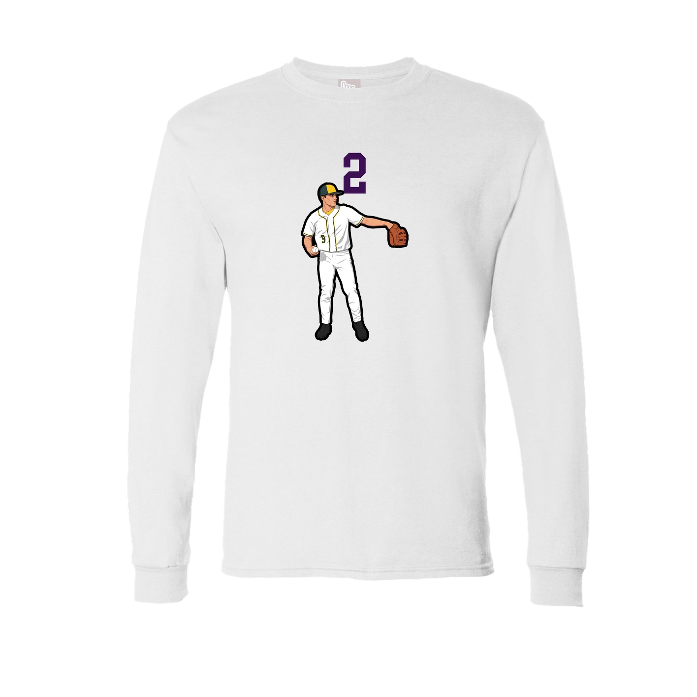 Long Sleeve Tee — Number Top in White
