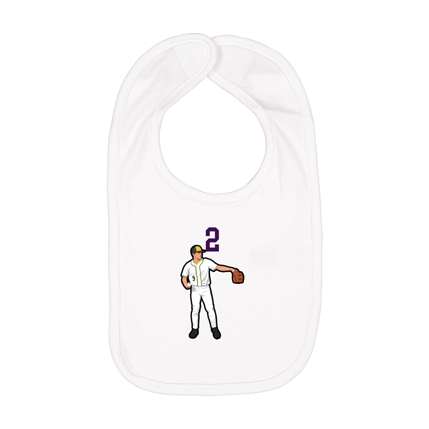 Infant Bib — Number Top in White