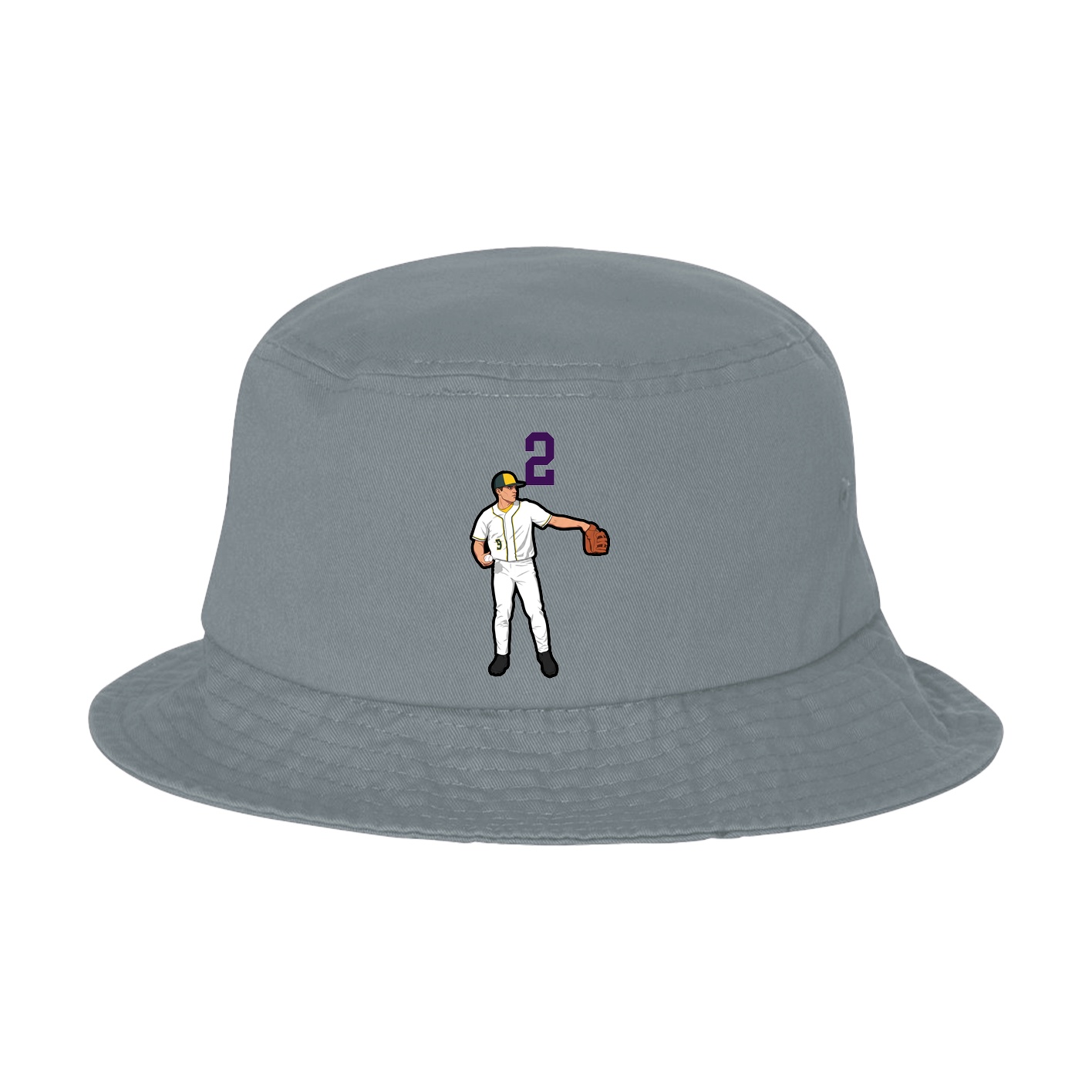 Bucket Cap — Number Top in Grey