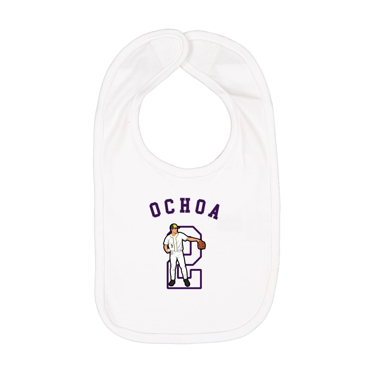 Infant Bib — Shirsey Arch in White