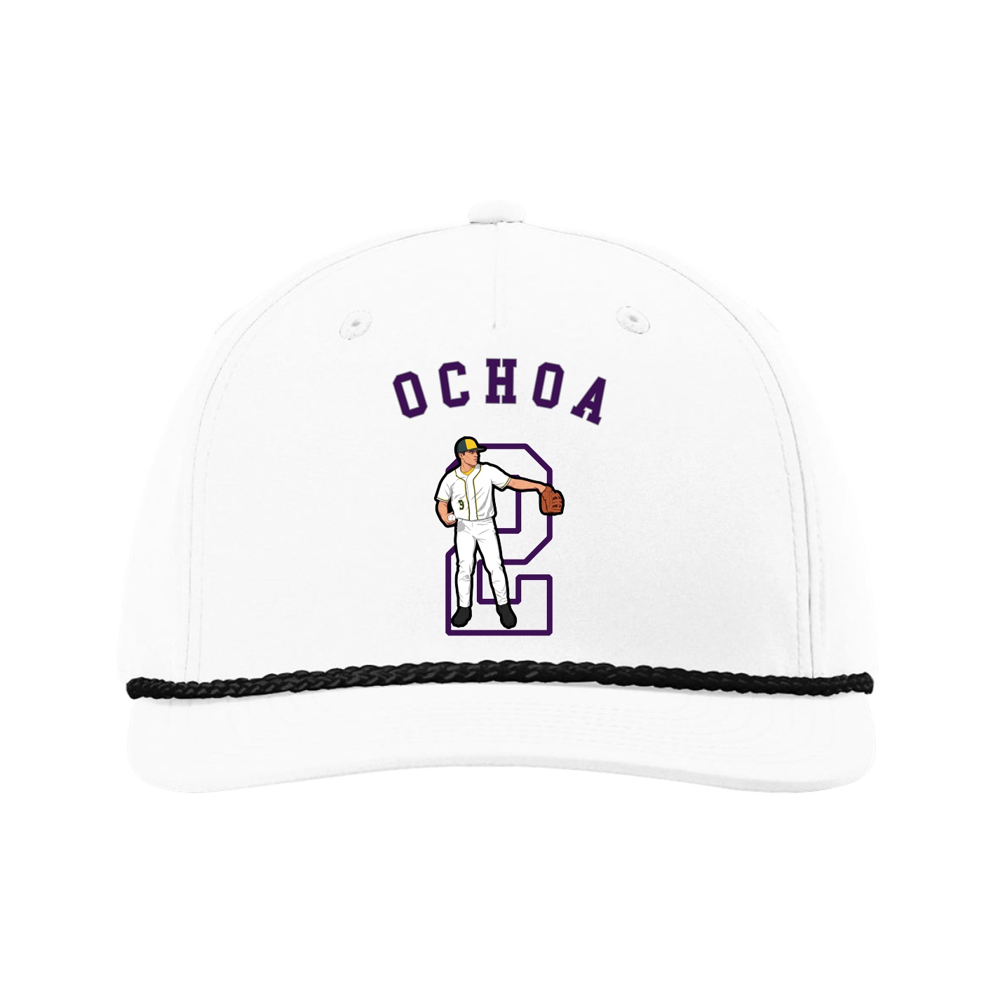 Five-Panel Classic Rope Cap — Shirsey Arch in White