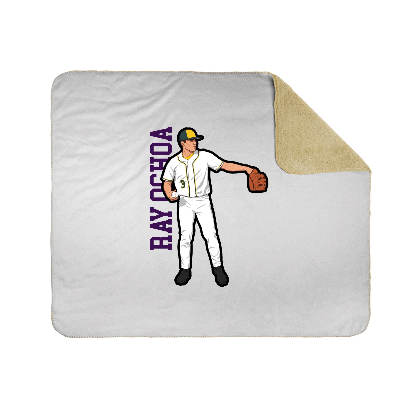 Throw Blanket — Name Vertical in White