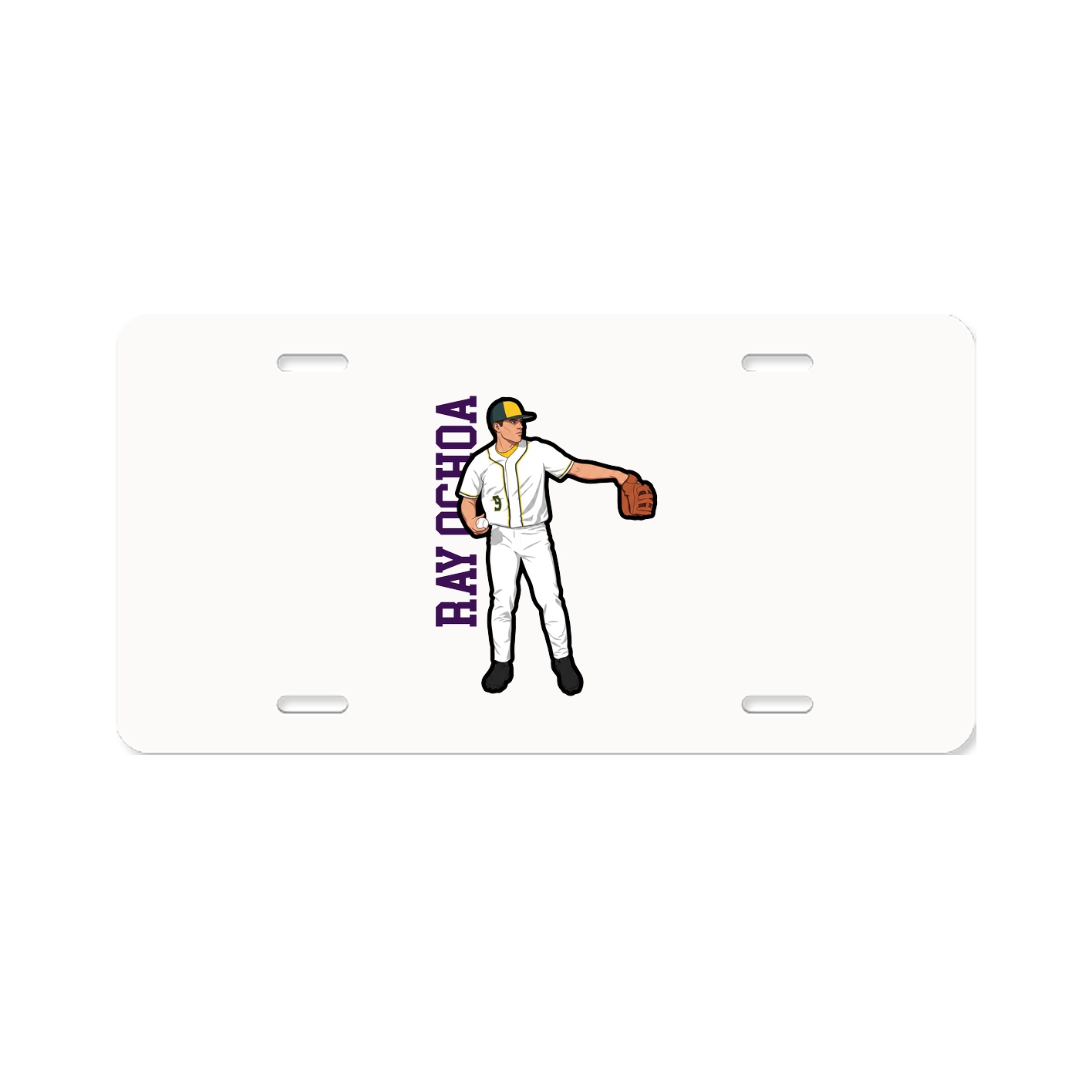 License Plate — Name Vertical in Classic