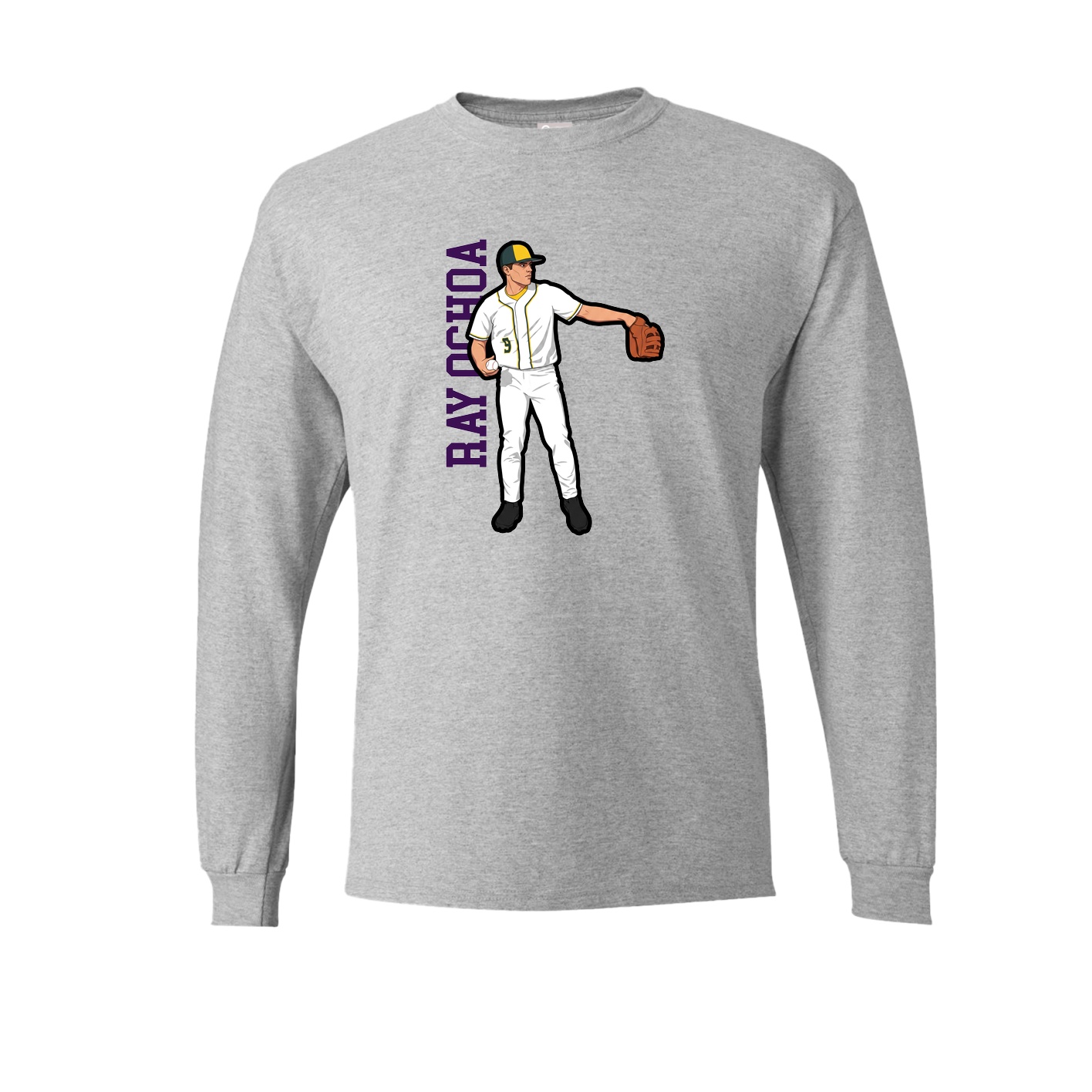 Long Sleeve Tee — Name Vertical in Grey