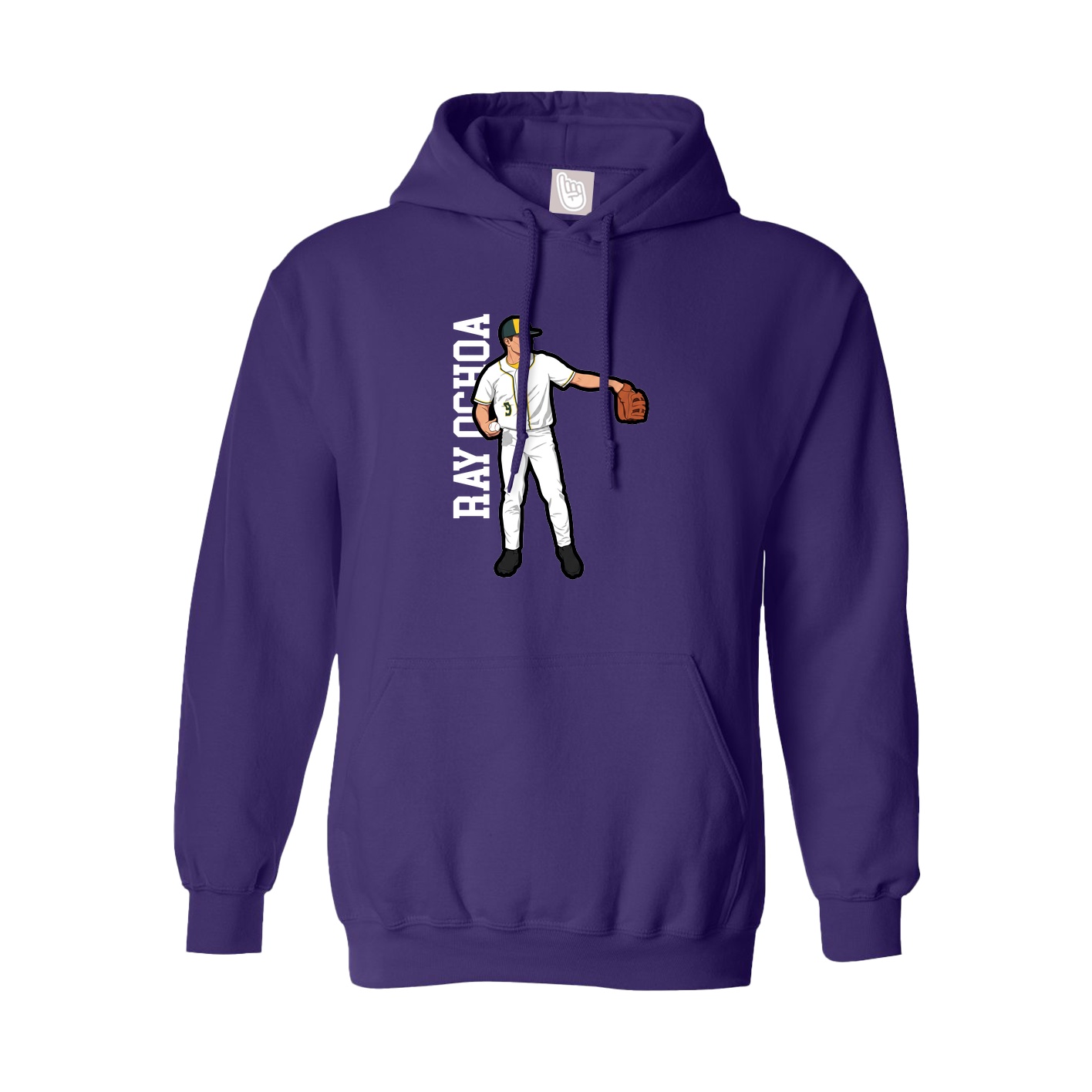 Hoodie — Name Vertical in Purple