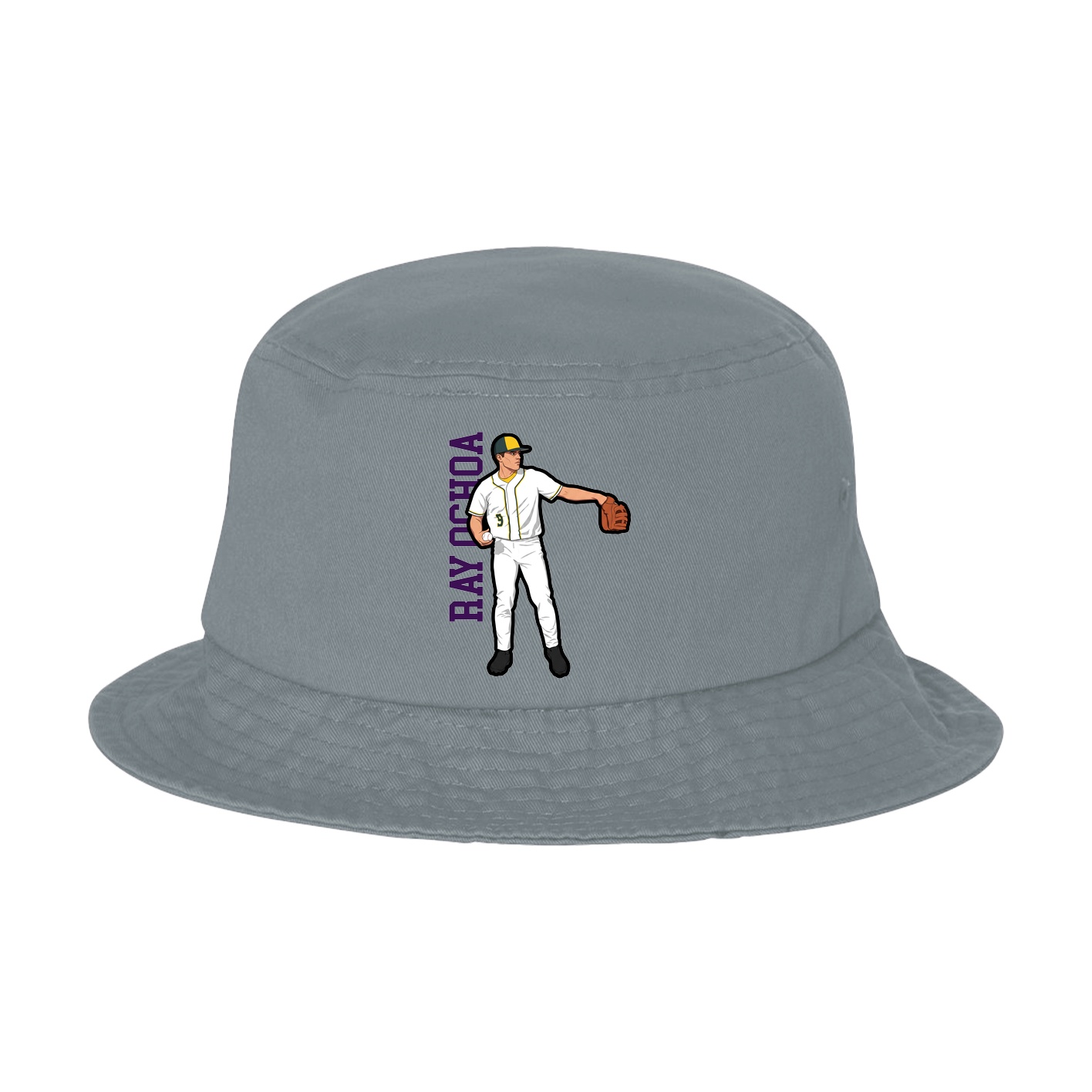 Bucket Cap — Name Vertical in Grey