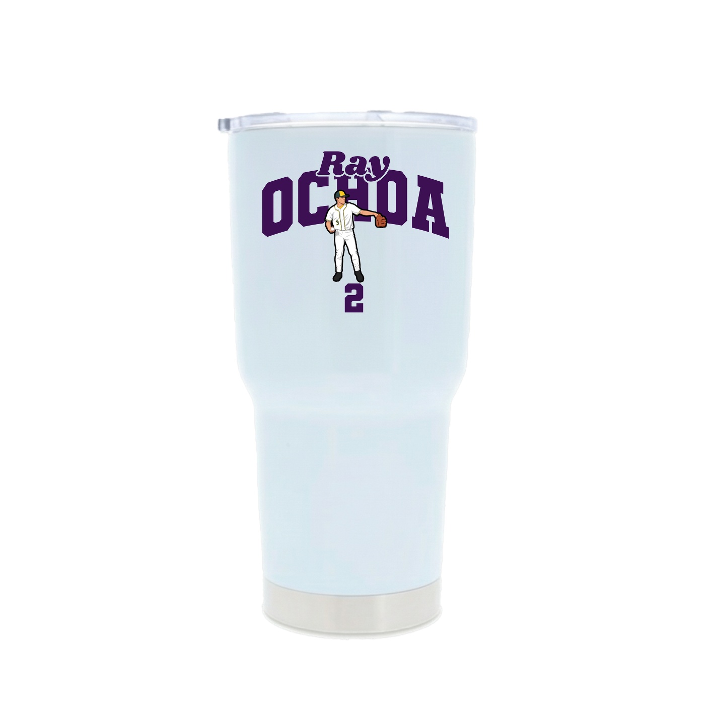 30oz Stainless Steel Tumbler — Signature Arch in White
