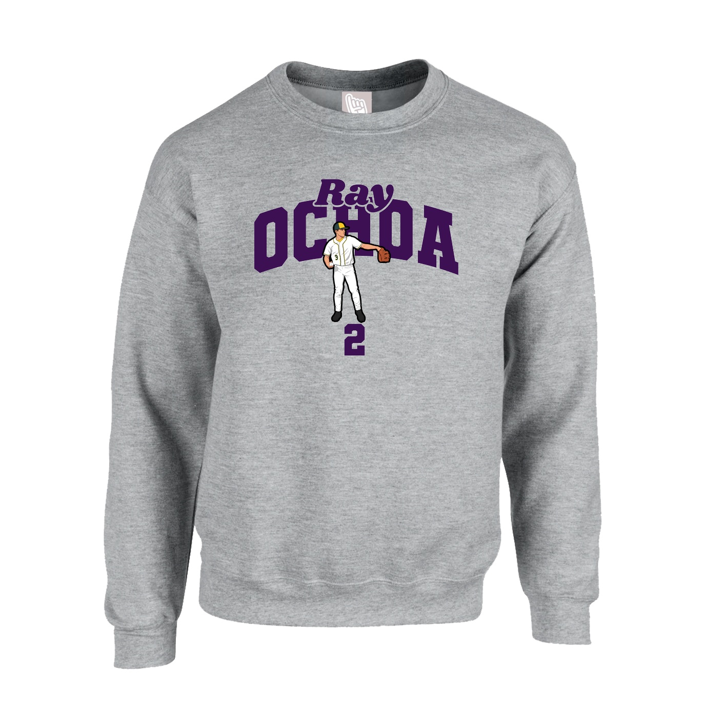 Fleece Crew — Signature Arch in Grey