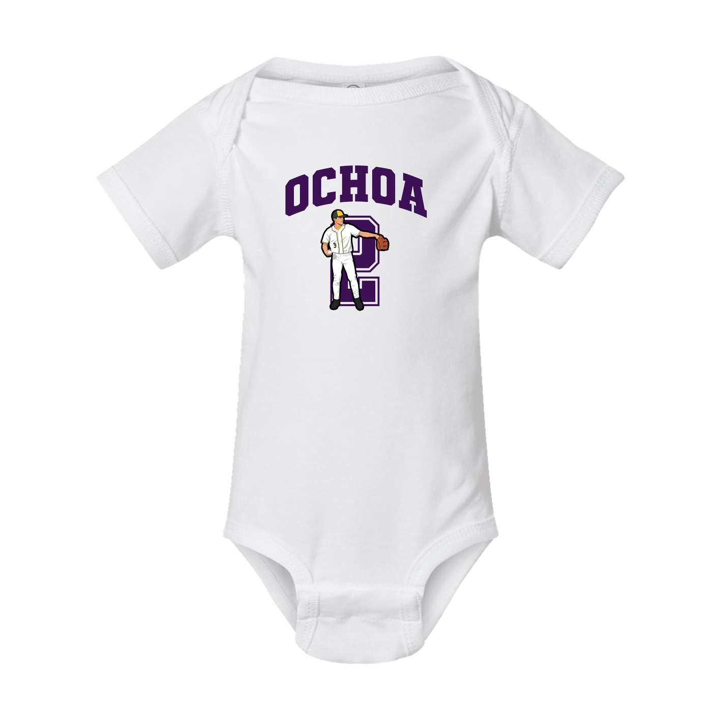 Baby Onesie — Number in White