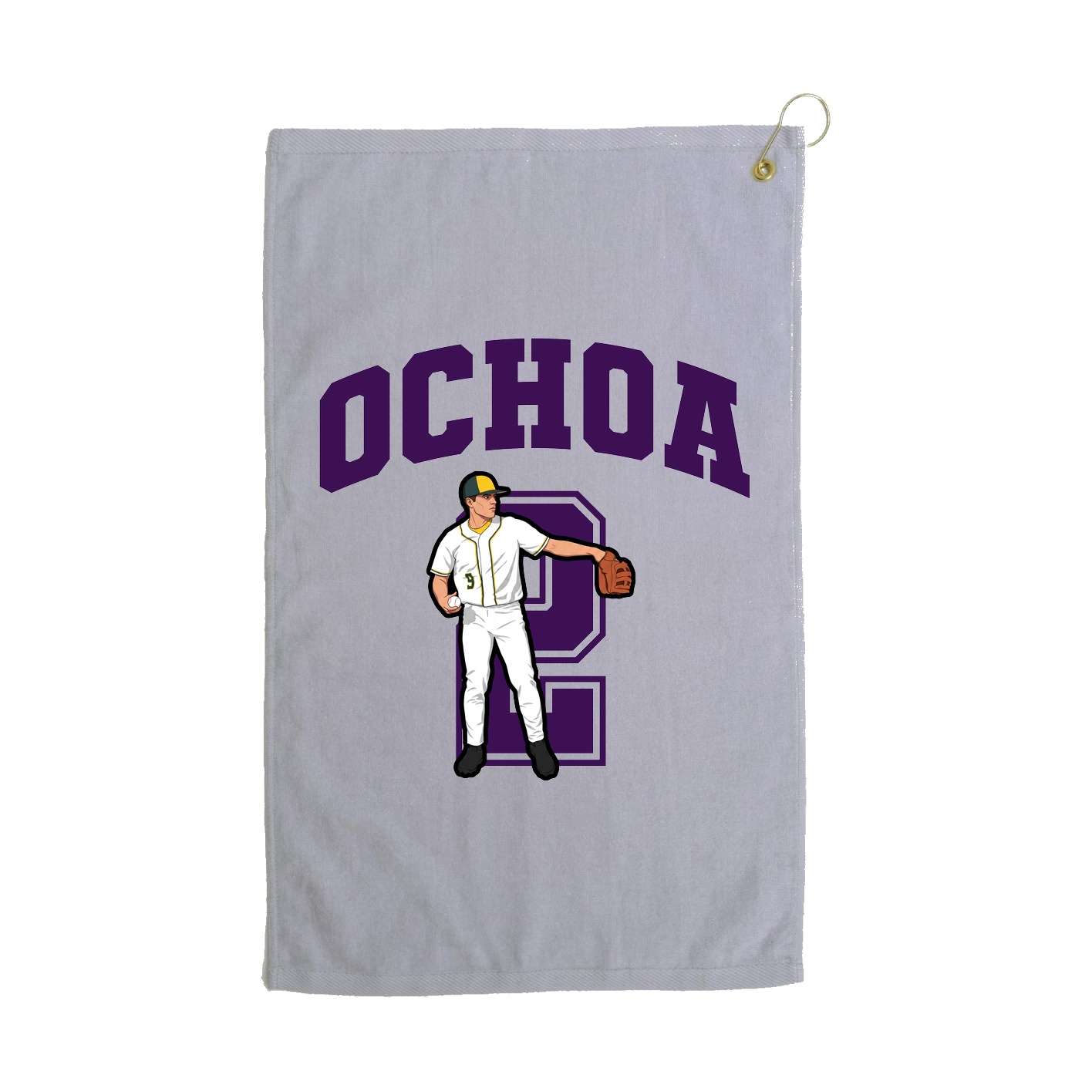 Golf Towel — Number in Grey