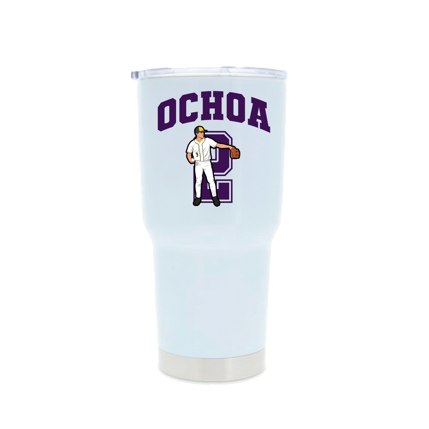 30oz Stainless Steel Tumbler — Number in White