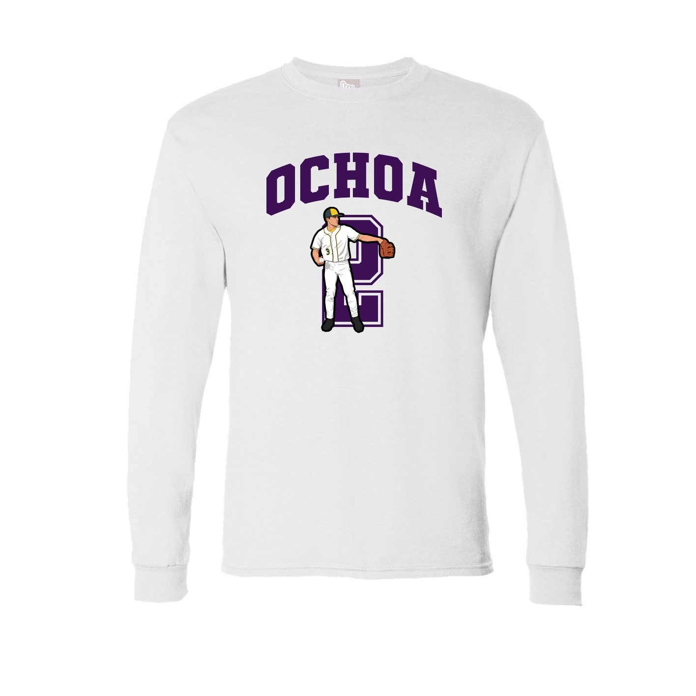 Long Sleeve Tee — Number in White