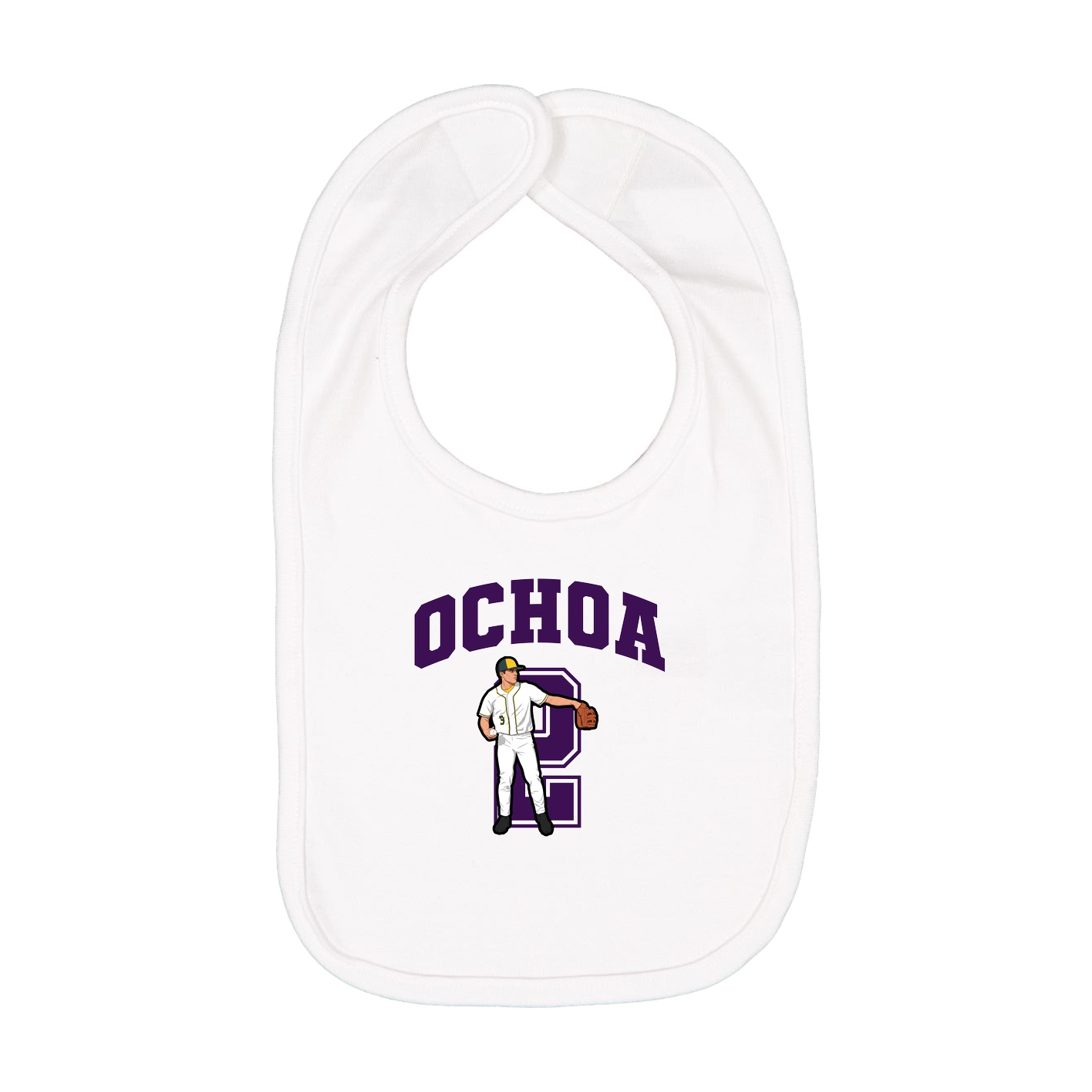 Infant Bib — Number in White