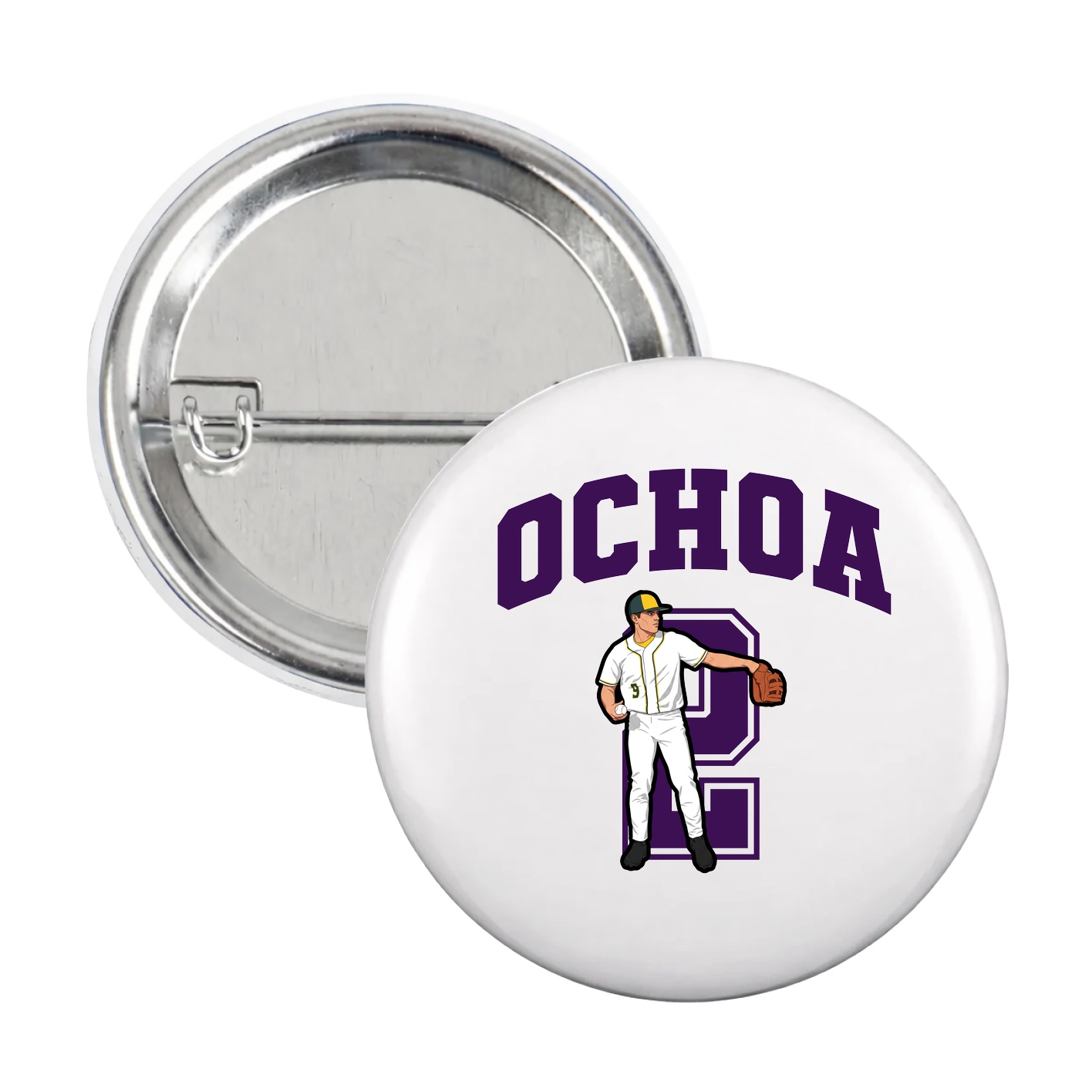 Game Day Button — Number in White