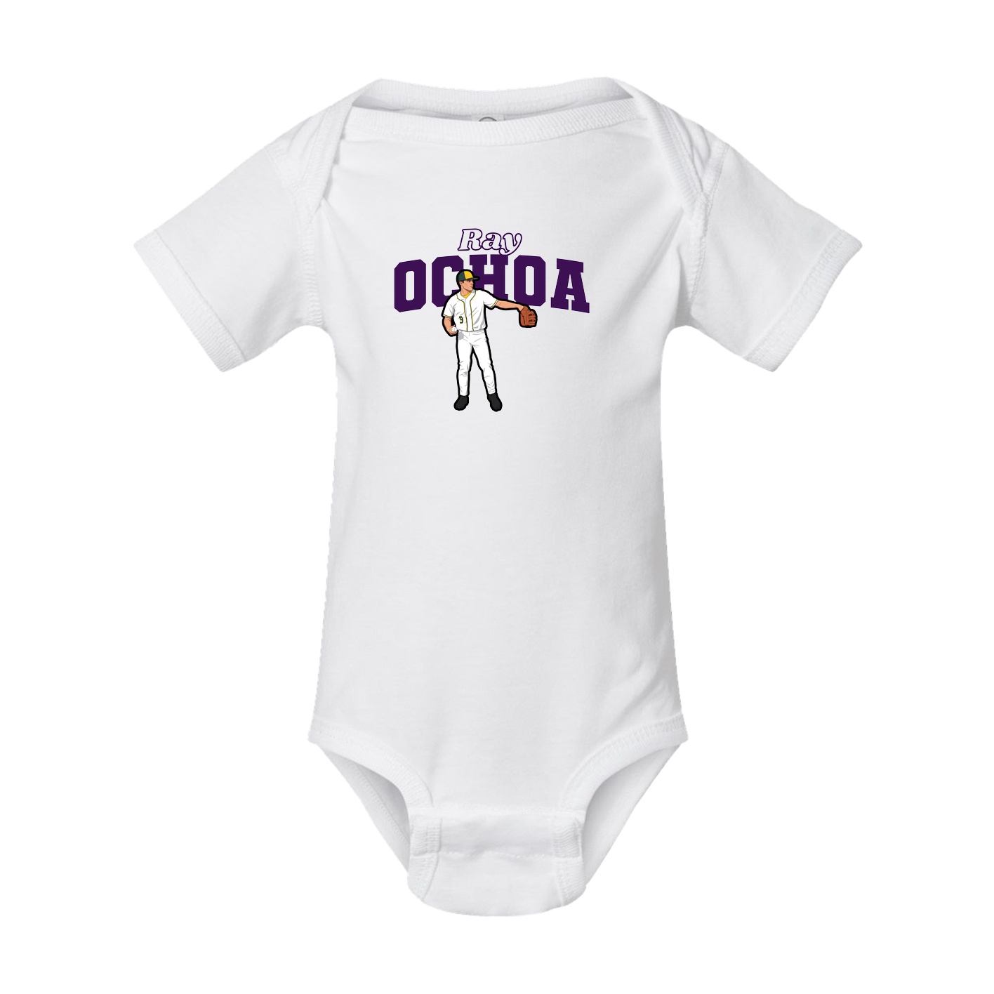 Baby Onesie — Name Arch in White