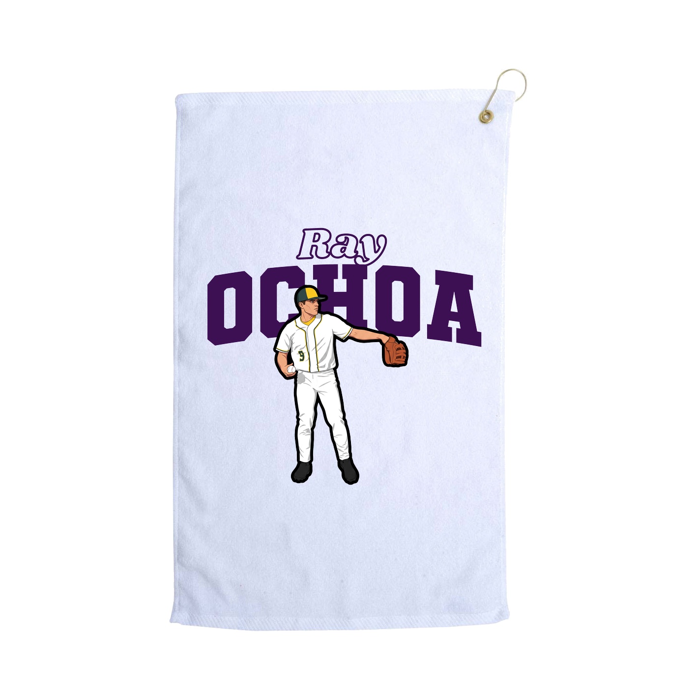 Golf Towel — Name Arch in White