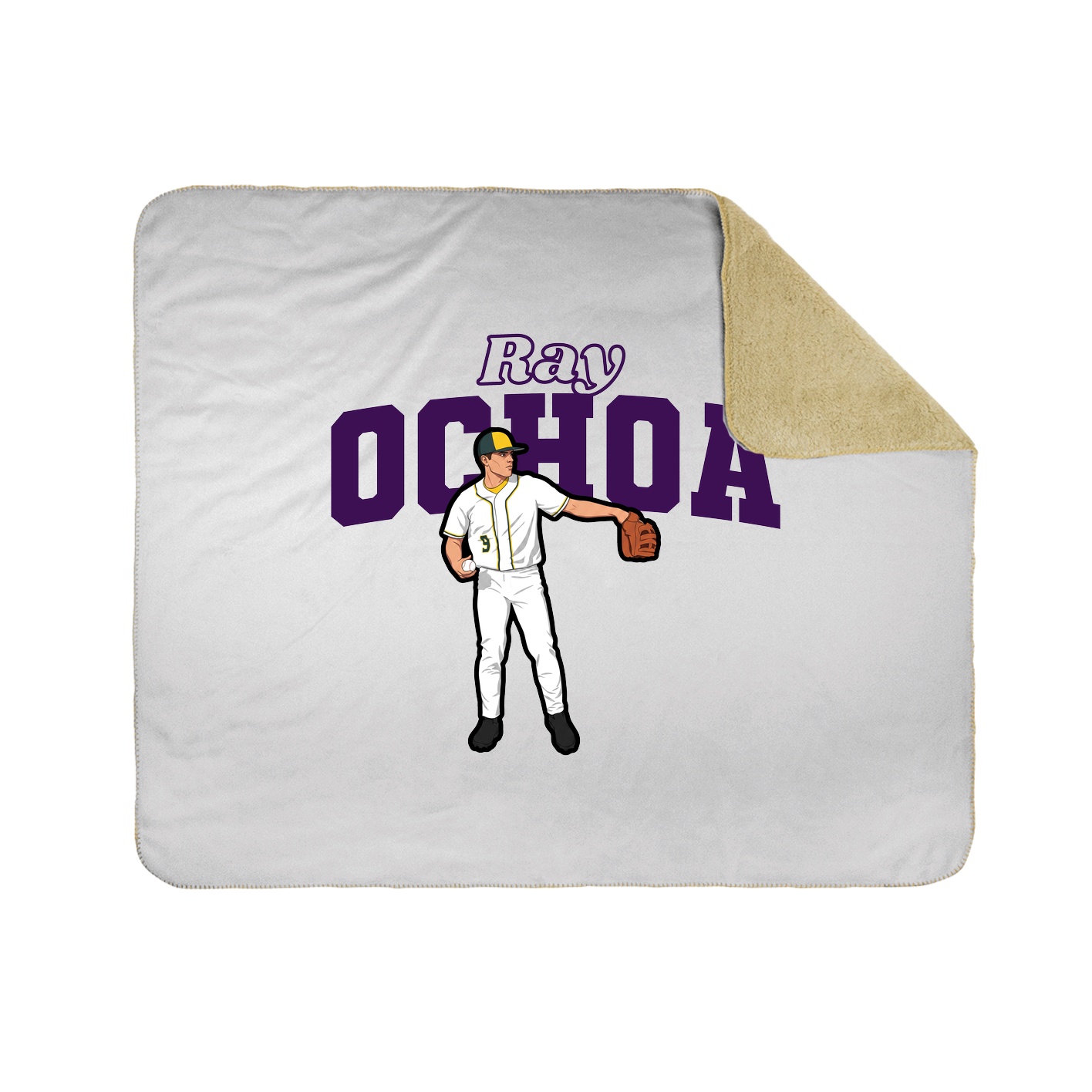 Throw Blanket — Name Arch in White