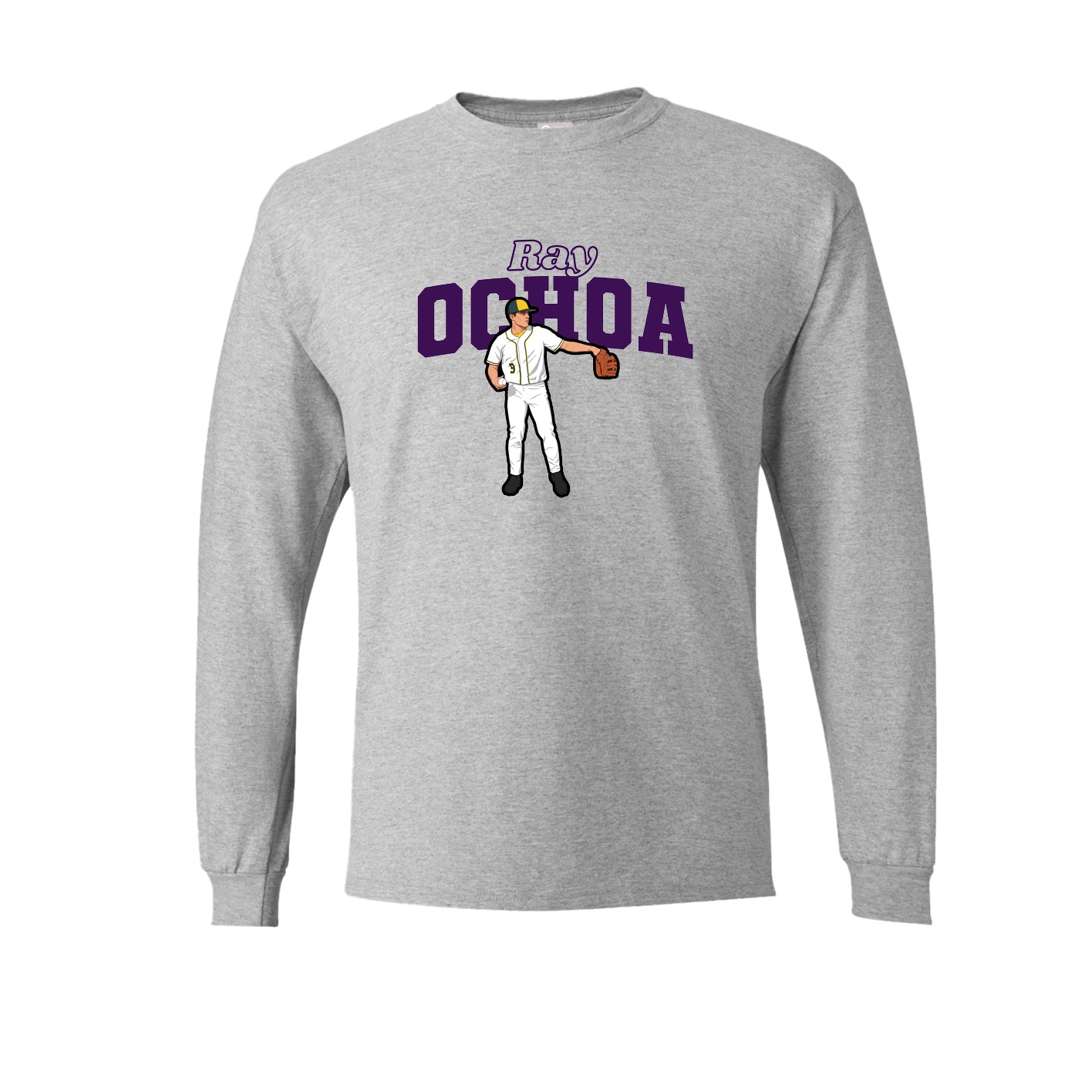 Long Sleeve Tee — Name Arch in Grey
