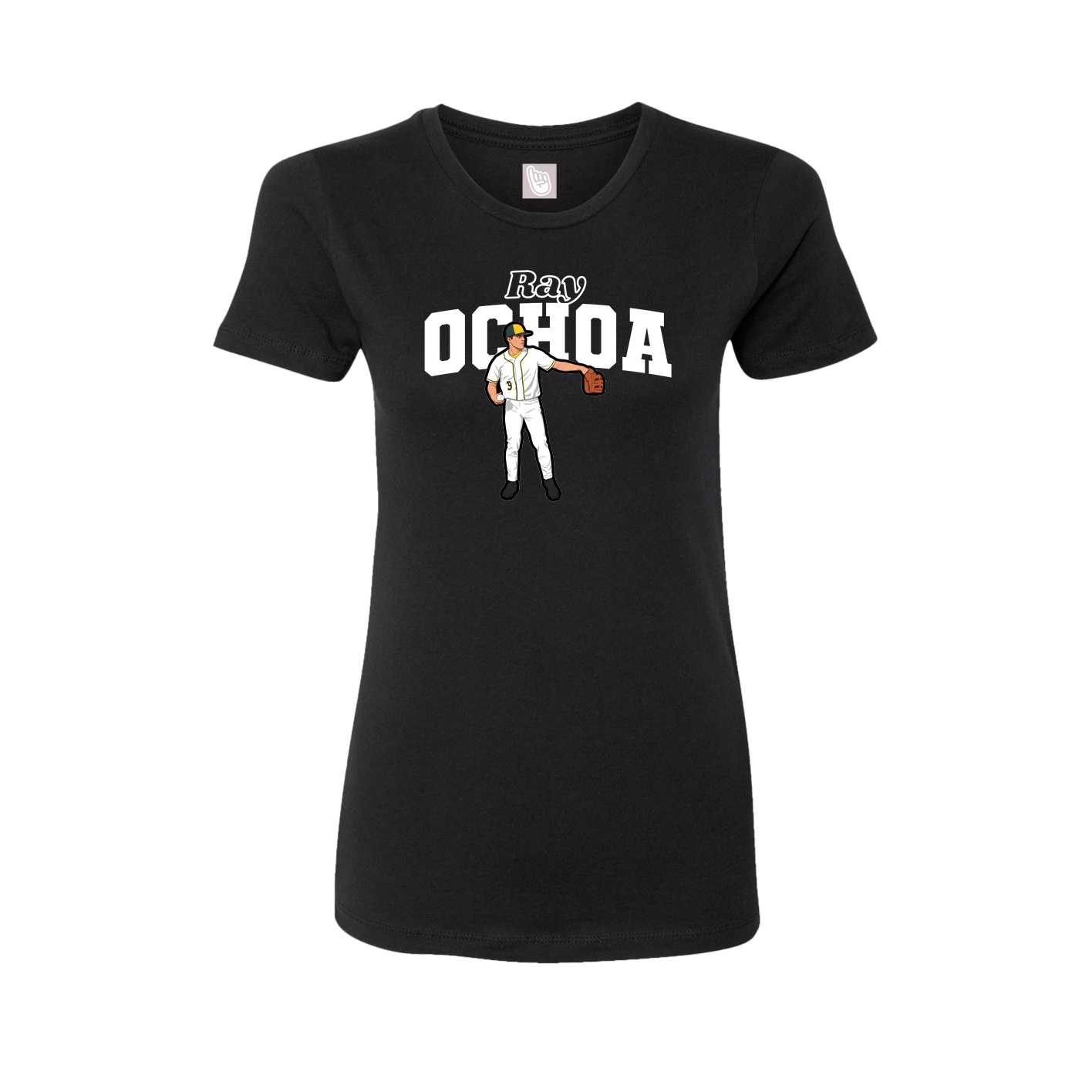 Fitted Women's Tee — Name Arch in Black