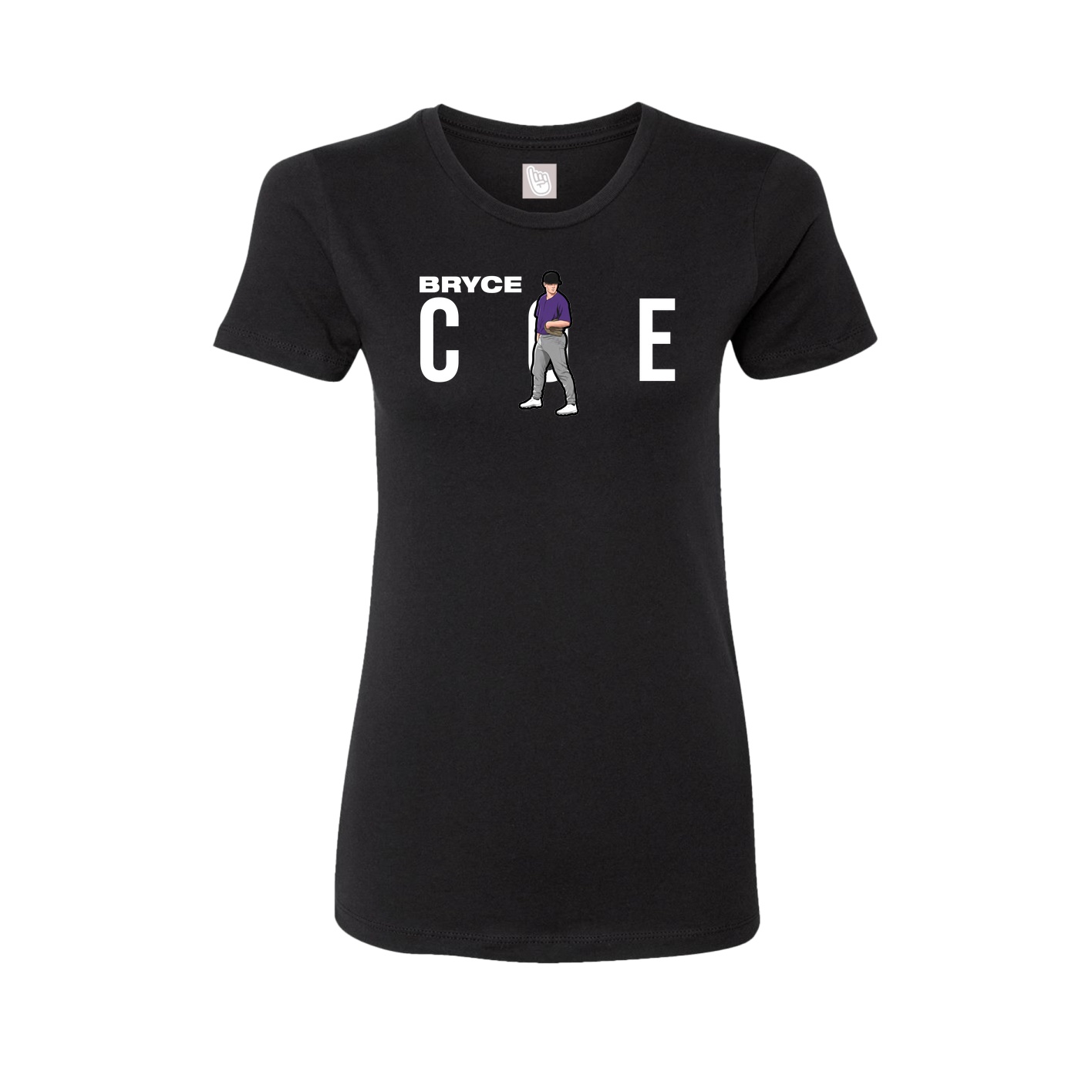 Fitted Women's Tee — Player Name in Black