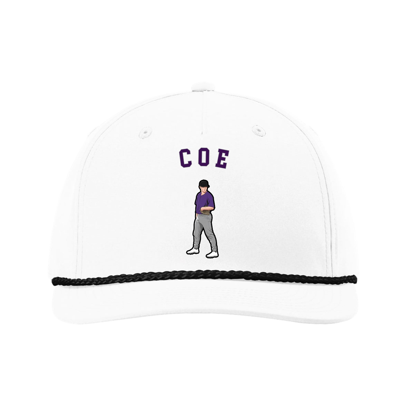 Five-Panel Classic Rope Cap — Shirsey Arch in White