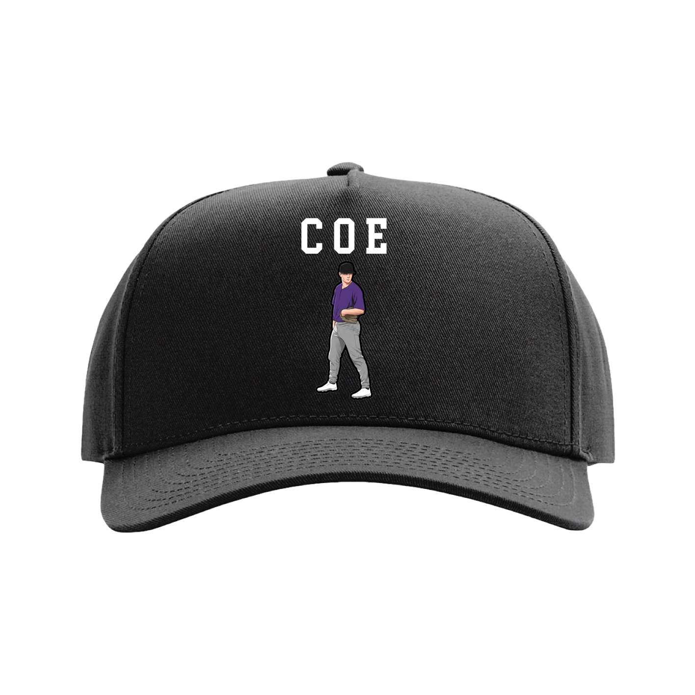 Full Fabric Five-Panel Champ Cap — Shirsey in Black