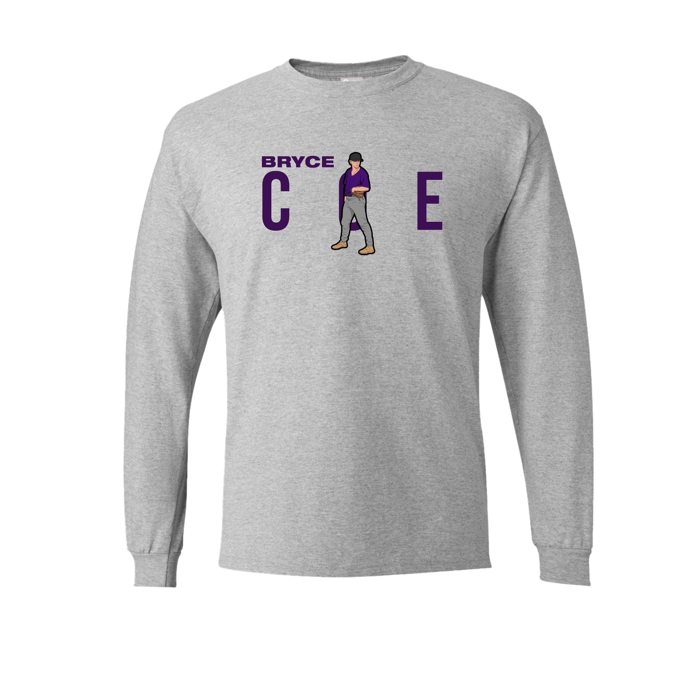 Long Sleeve Tee — Player Name in Grey