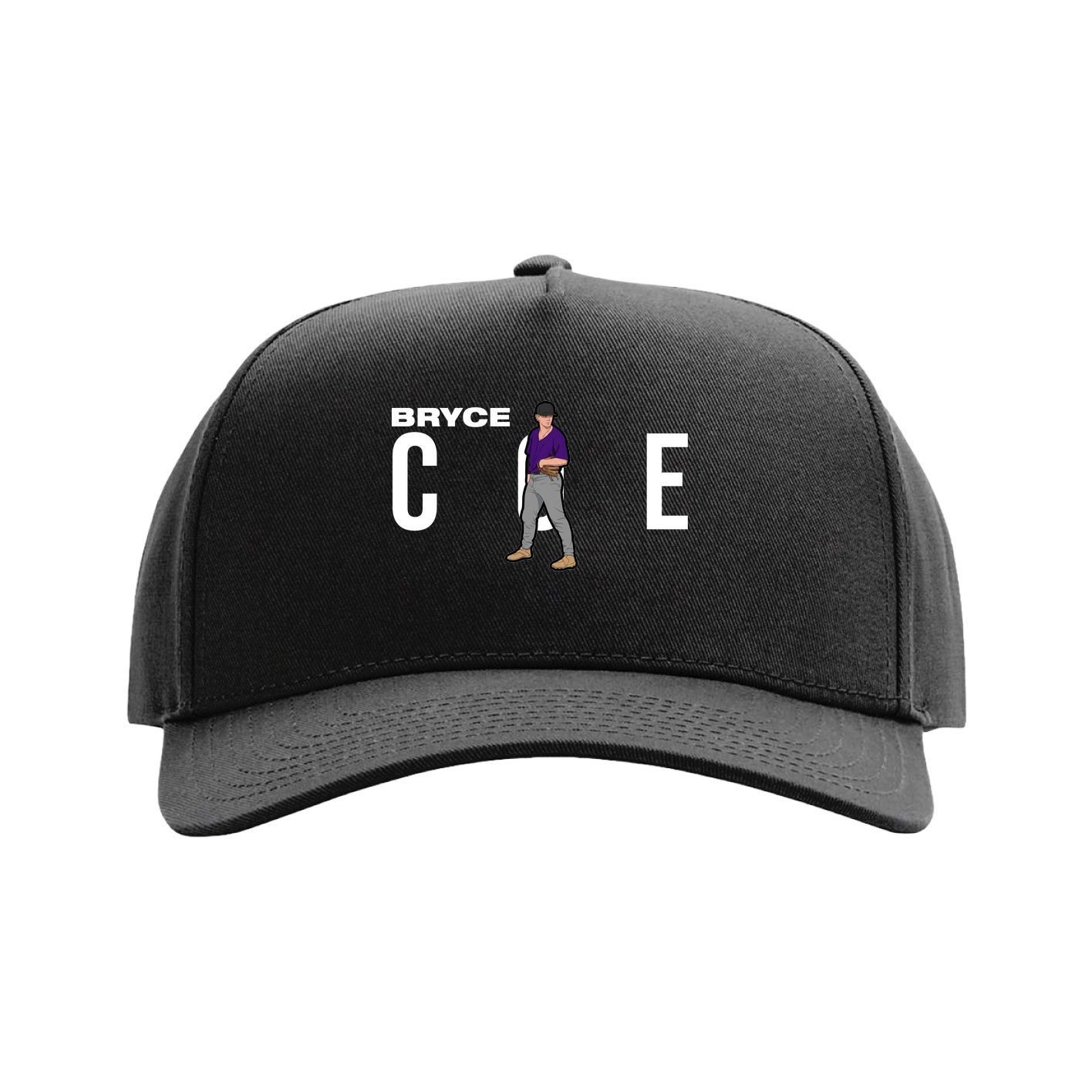 Full Fabric Five-Panel Champ Cap — Player Name in Black