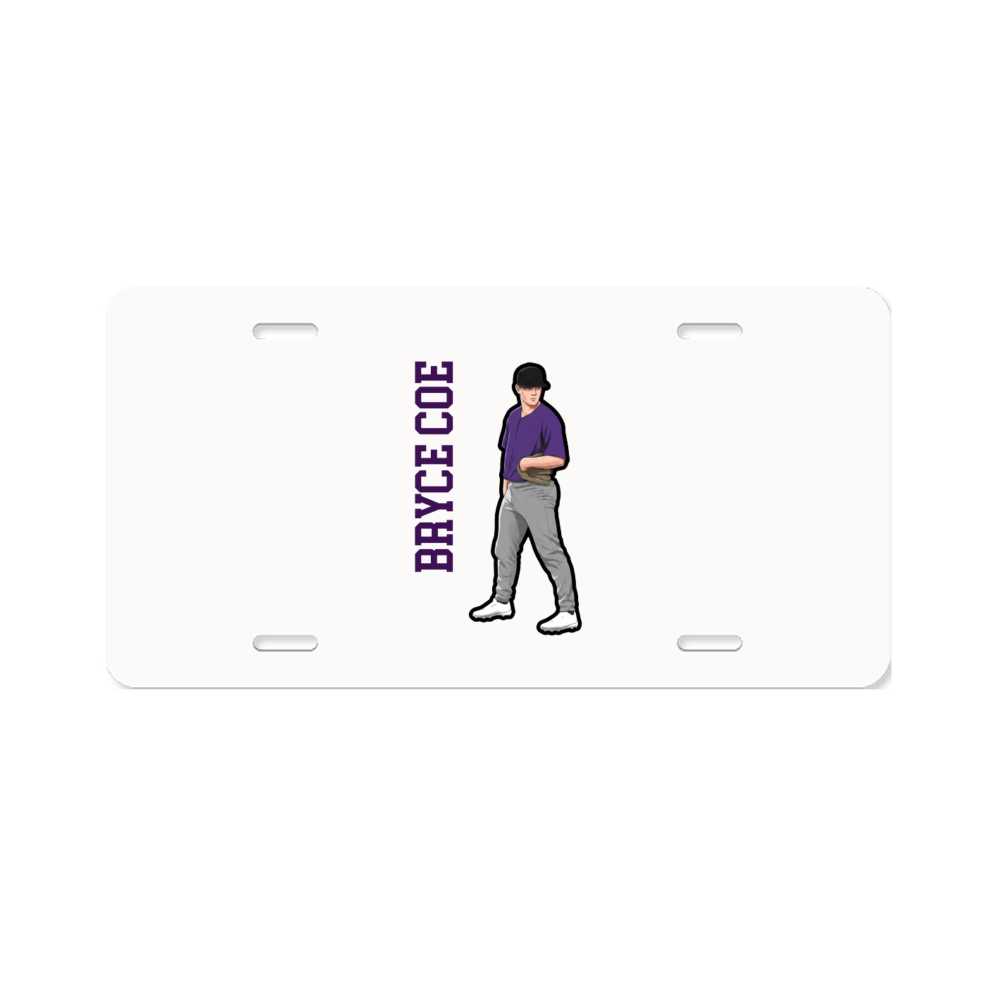 License Plate — Name Vertical in Classic