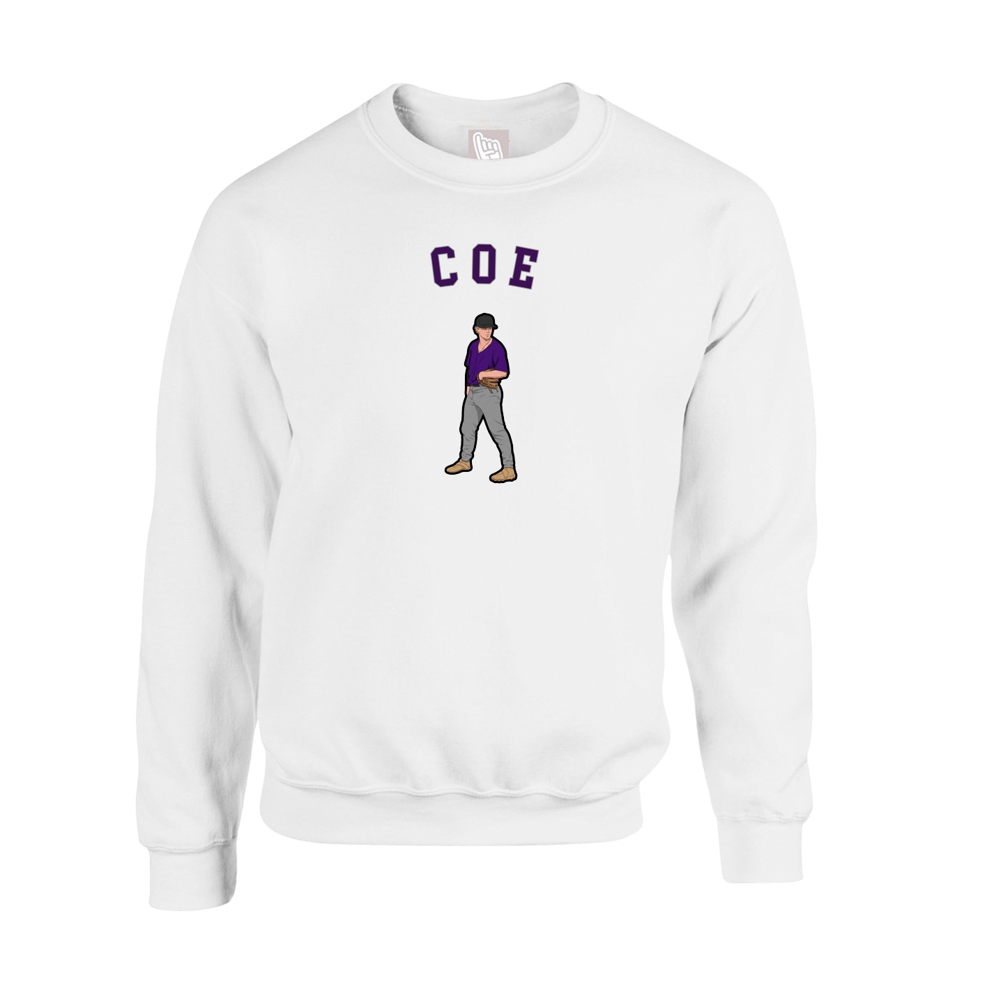 Fleece Crew — Shirsey Arch in White