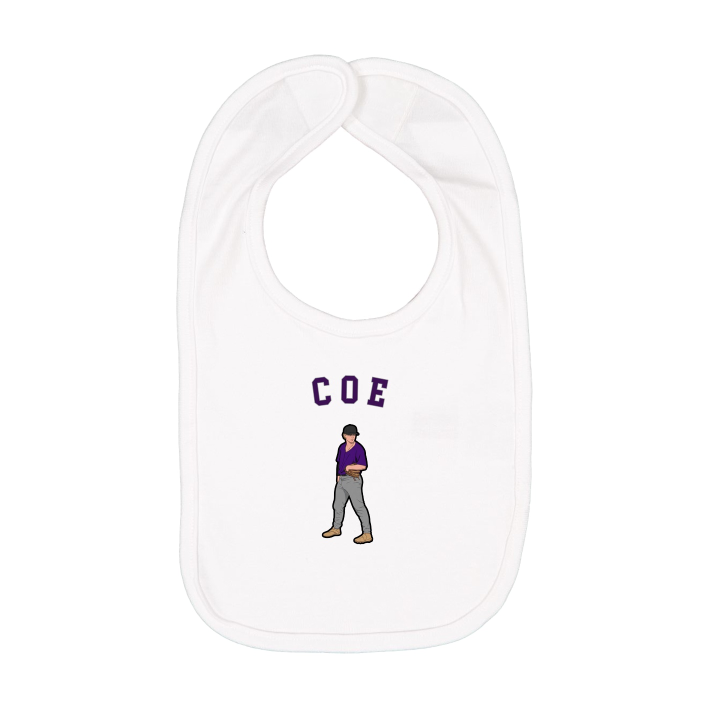 Infant Bib — Shirsey Arch in White